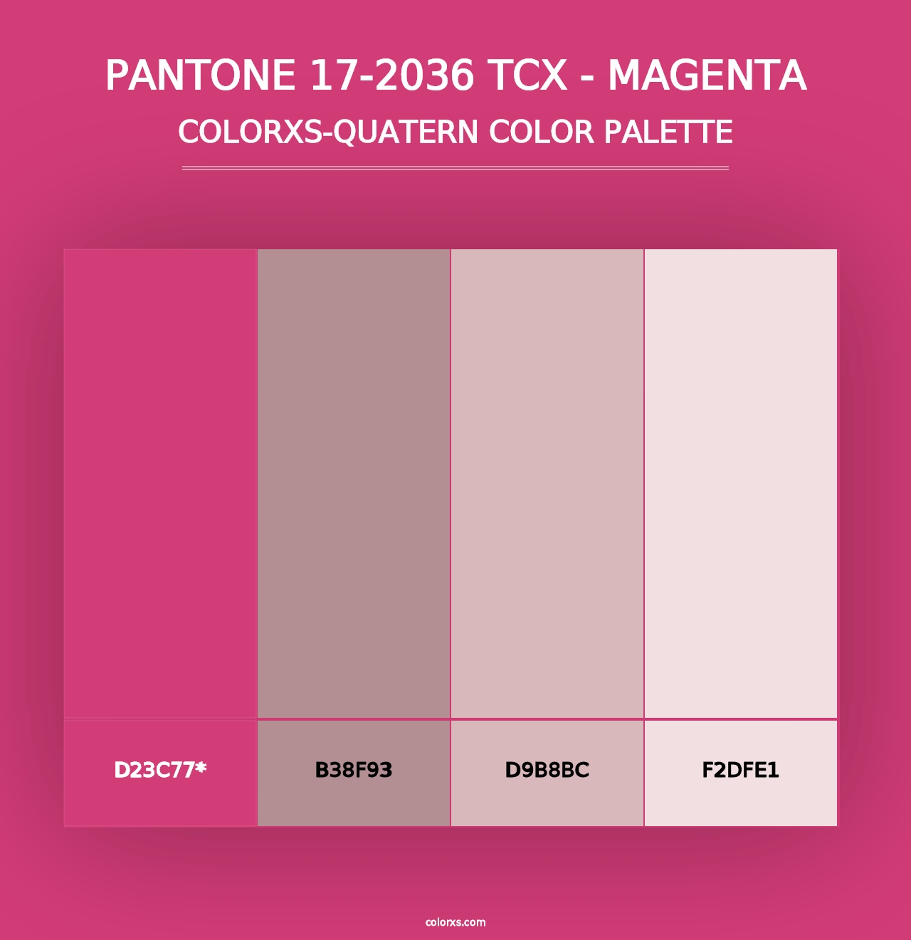 PANTONE 17-2036 TCX - Magenta - Colorxs Quad Palette