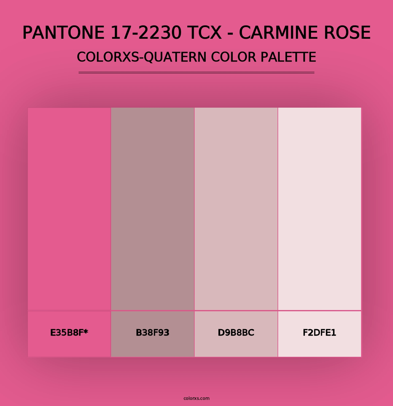 PANTONE 17-2230 TCX - Carmine Rose - Colorxs Quad Palette