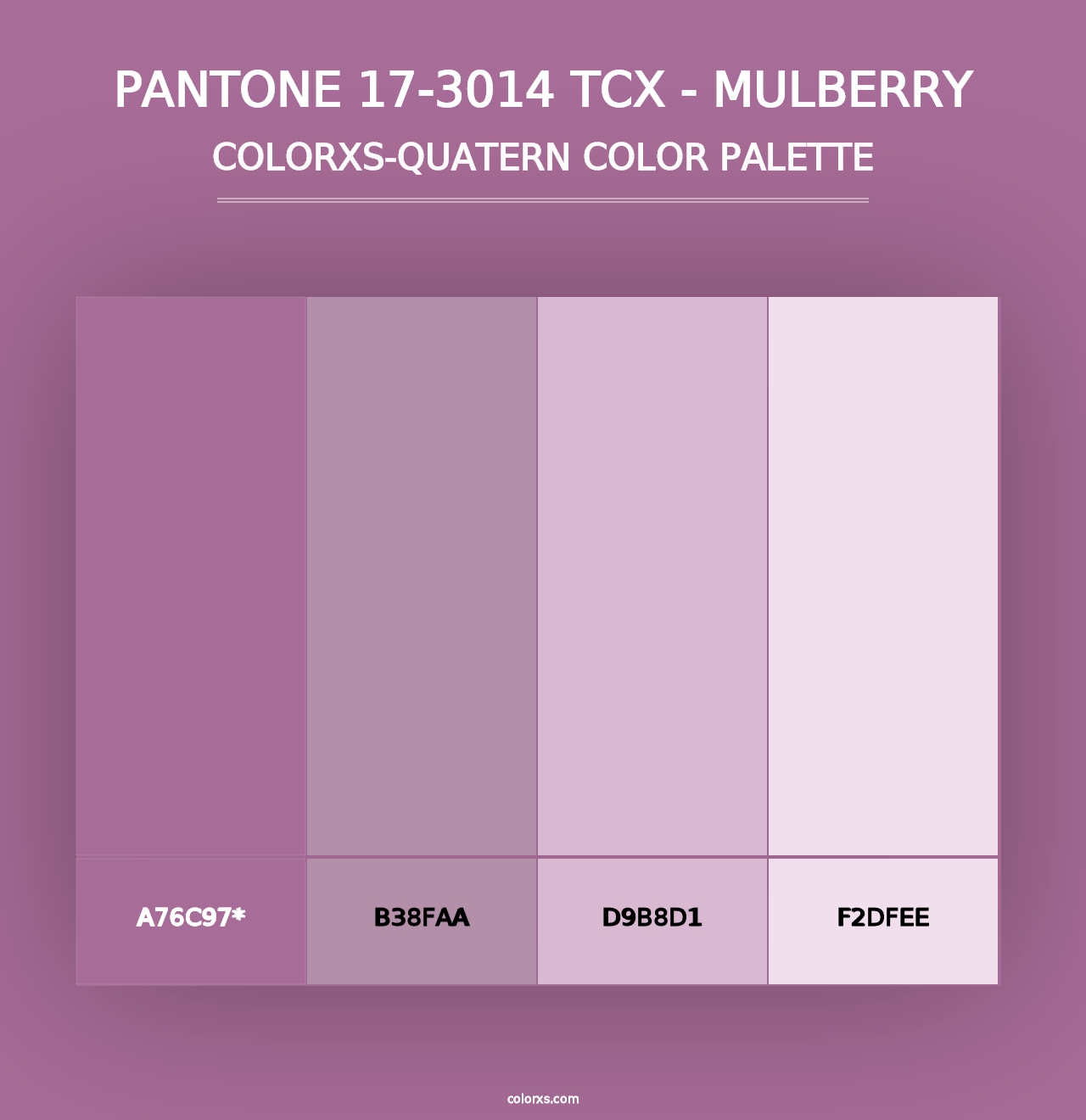 PANTONE 17-3014 TCX - Mulberry - Colorxs Quad Palette