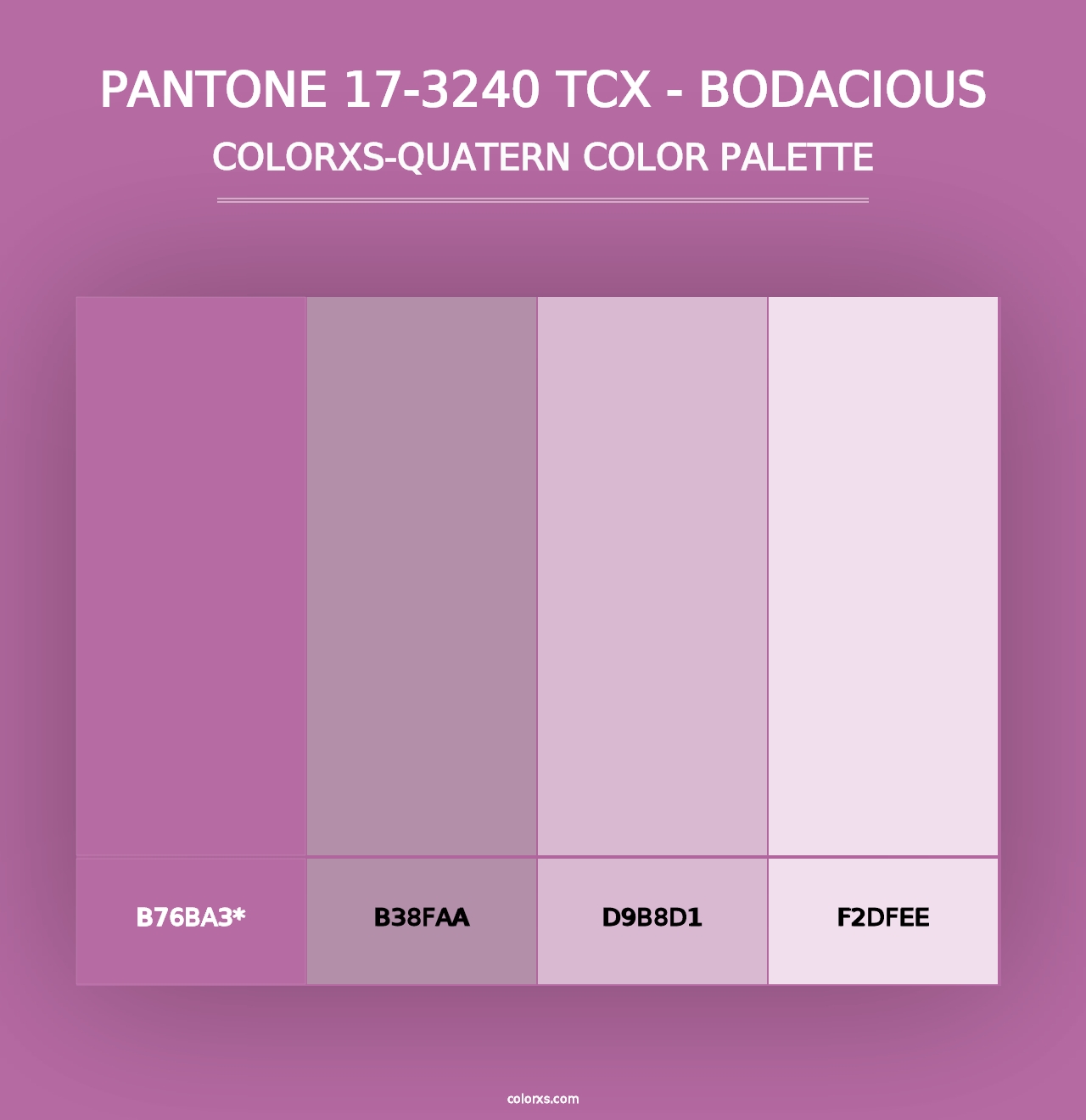 PANTONE 17-3240 TCX - Bodacious - Colorxs Quad Palette