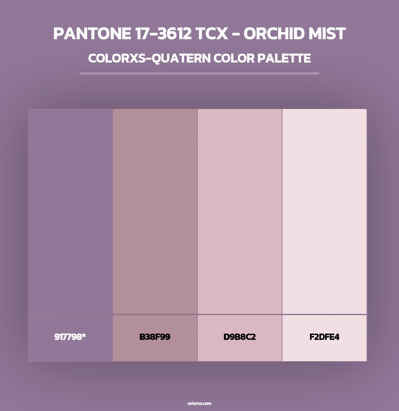 PANTONE 17-3612 TCX - Orchid Mist - Colorxs Quad Palette