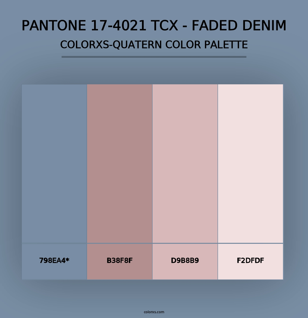 PANTONE 17-4021 TCX - Faded Denim - Colorxs Quad Palette