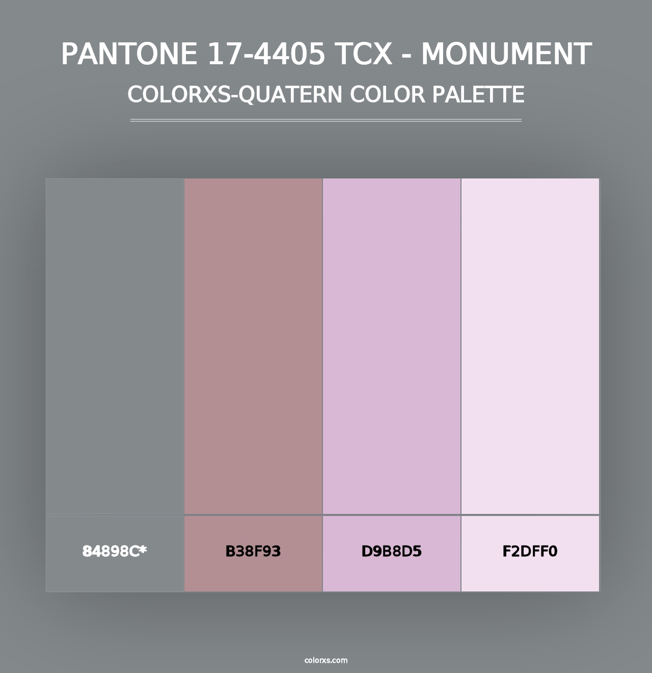 PANTONE 17-4405 TCX - Monument - Colorxs Quad Palette