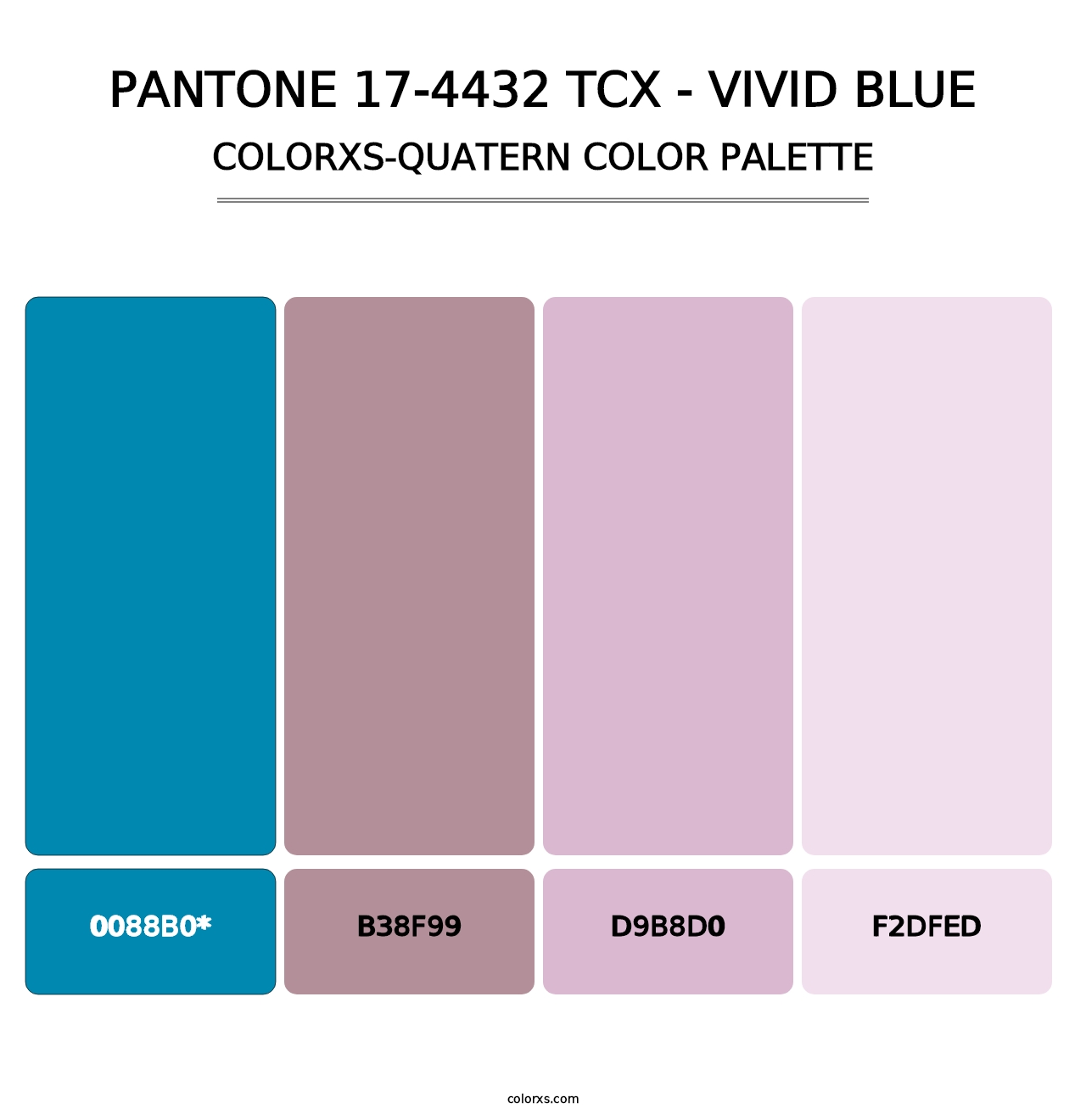 PANTONE 17-4432 TCX - Vivid Blue - Colorxs Quad Palette