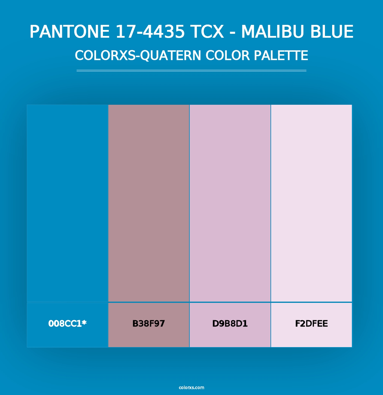 PANTONE 17-4435 TCX - Malibu Blue - Colorxs Quad Palette