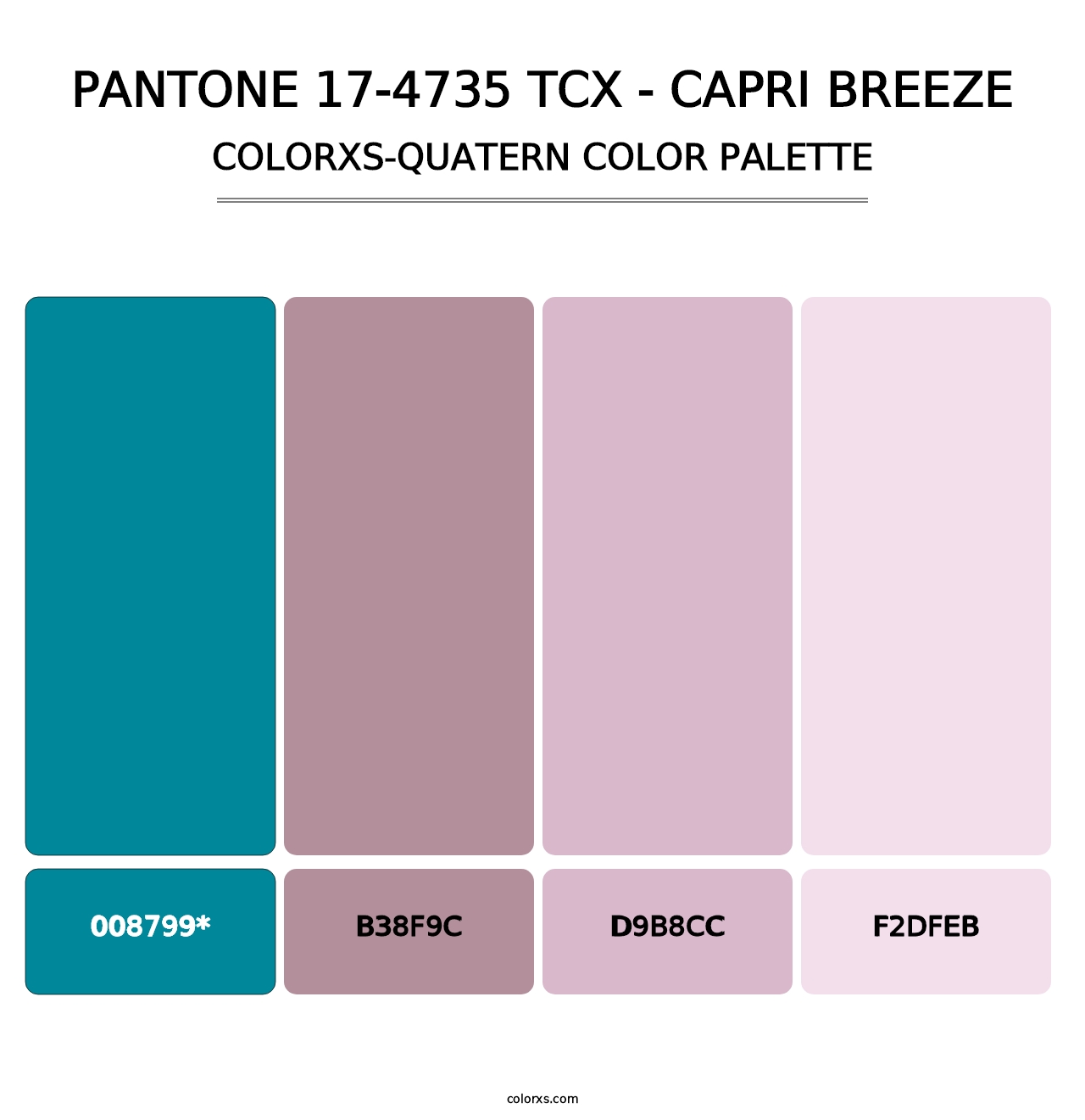 PANTONE 17-4735 TCX - Capri Breeze - Colorxs Quad Palette