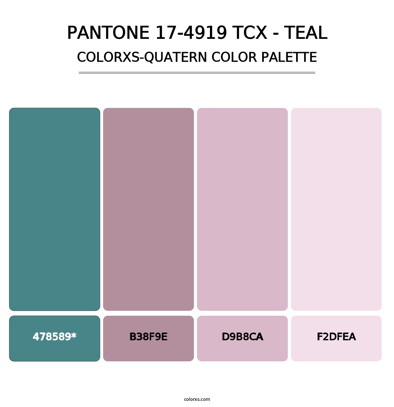 PANTONE 17-4919 TCX - Teal - Colorxs Quad Palette