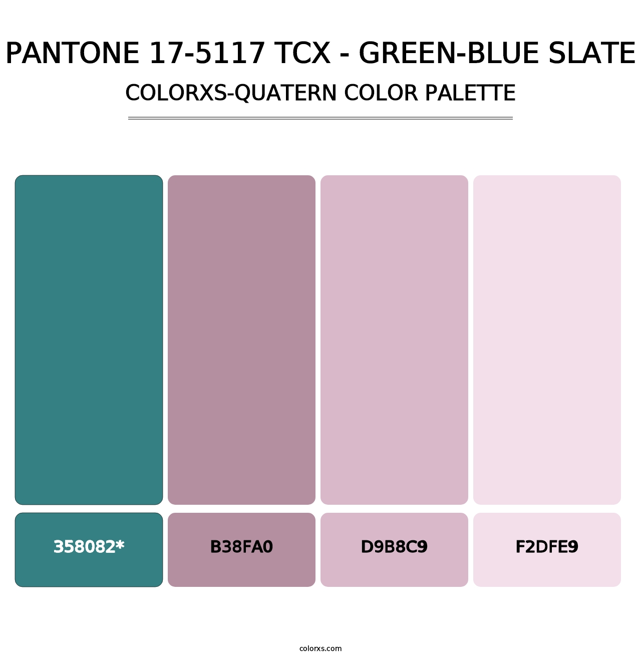 PANTONE 17-5117 TCX - Green-Blue Slate - Colorxs Quad Palette