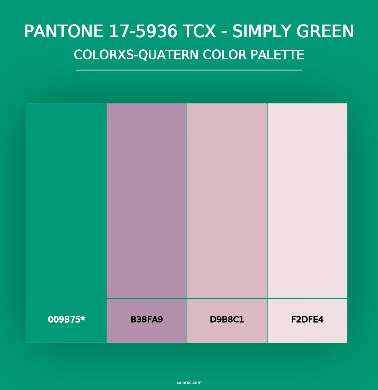 PANTONE 17-5936 TCX - Simply Green - Colorxs Quad Palette