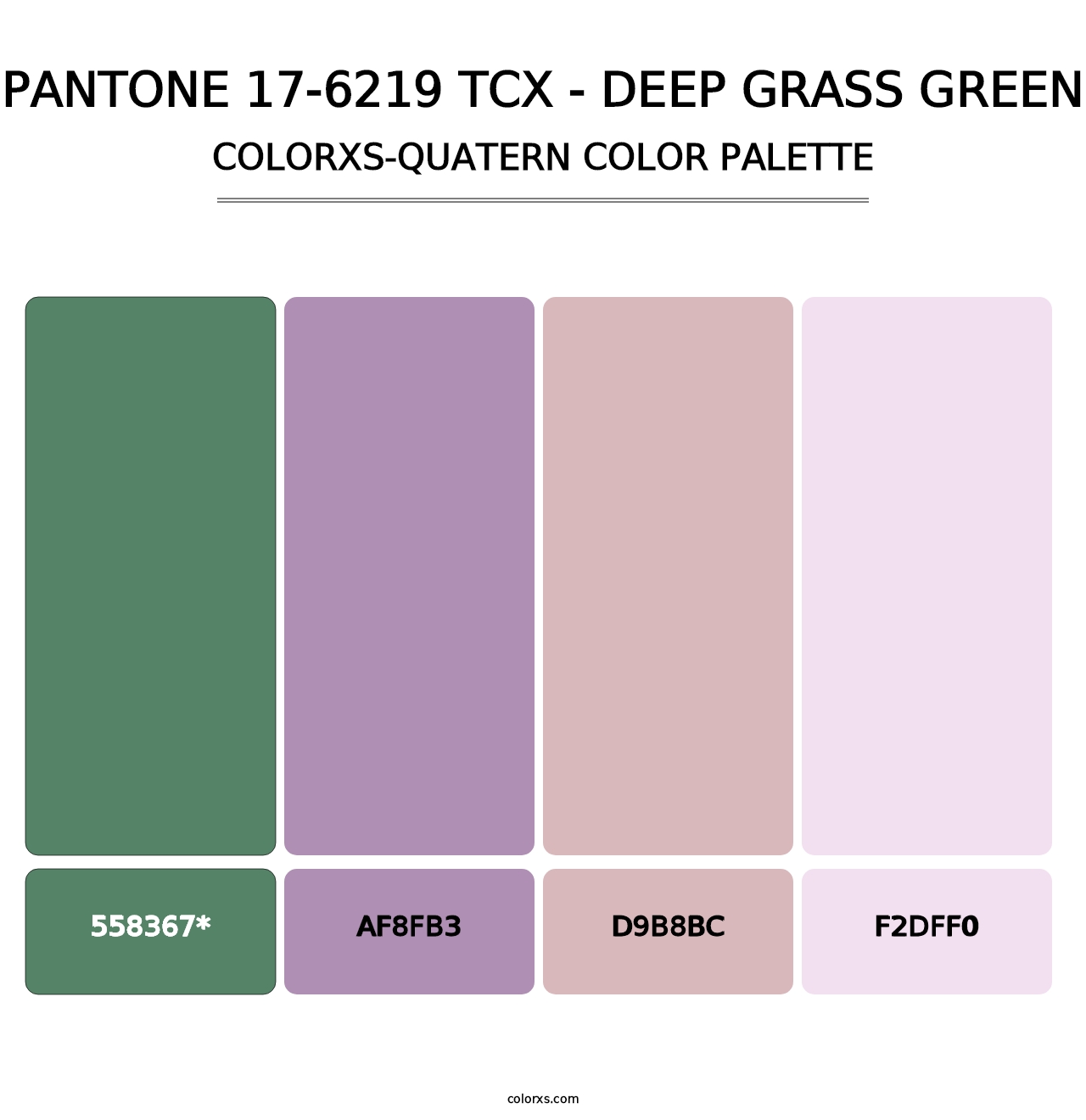 PANTONE 17-6219 TCX - Deep Grass Green - Colorxs Quad Palette