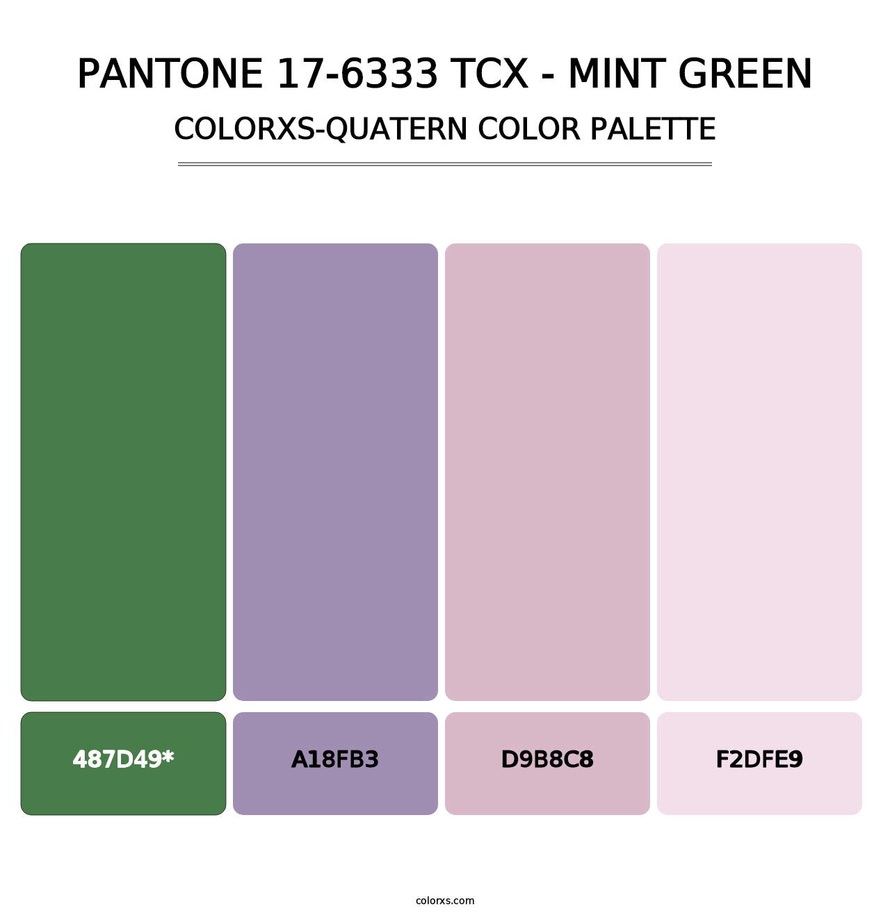 PANTONE 17-6333 TCX - Mint Green - Colorxs Quad Palette