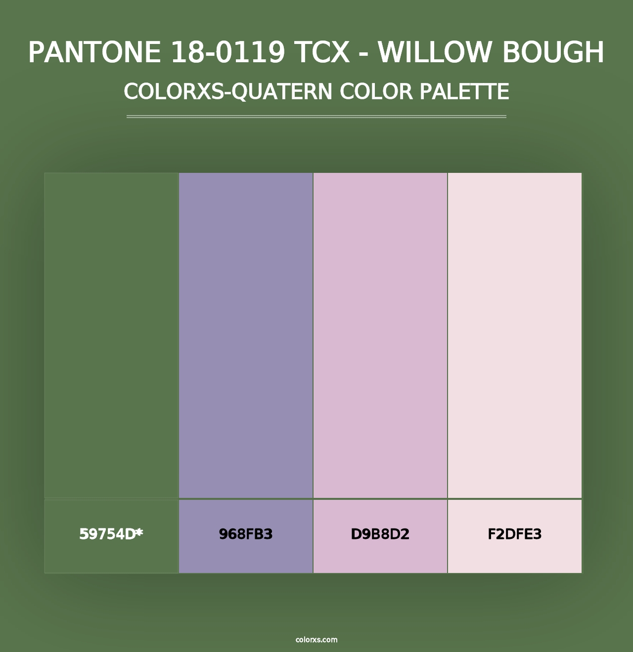 PANTONE 18-0119 TCX - Willow Bough - Colorxs Quad Palette