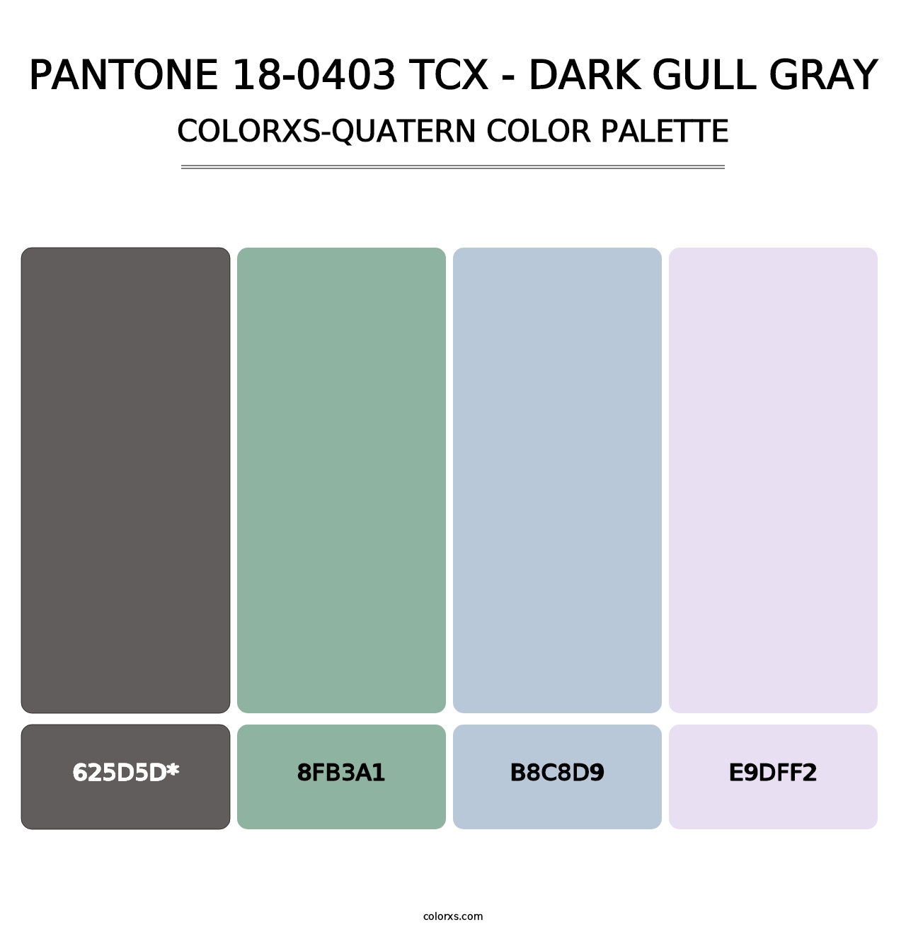 PANTONE 18-0403 TCX - Dark Gull Gray - Colorxs Quad Palette