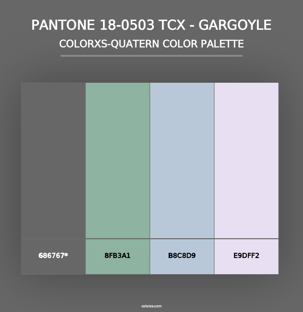 PANTONE 18-0503 TCX - Gargoyle - Colorxs Quad Palette