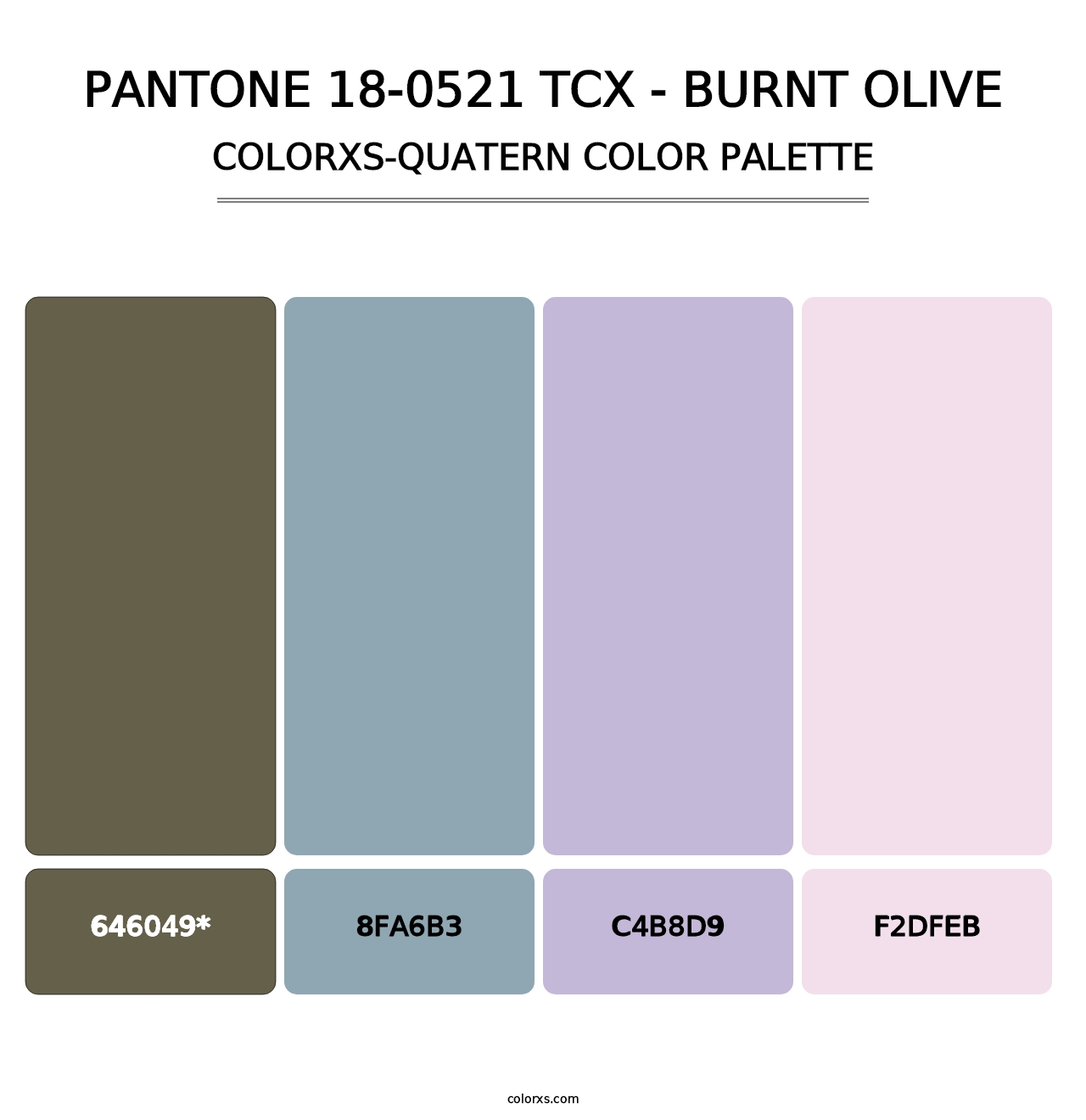 PANTONE 18-0521 TCX - Burnt Olive - Colorxs Quad Palette