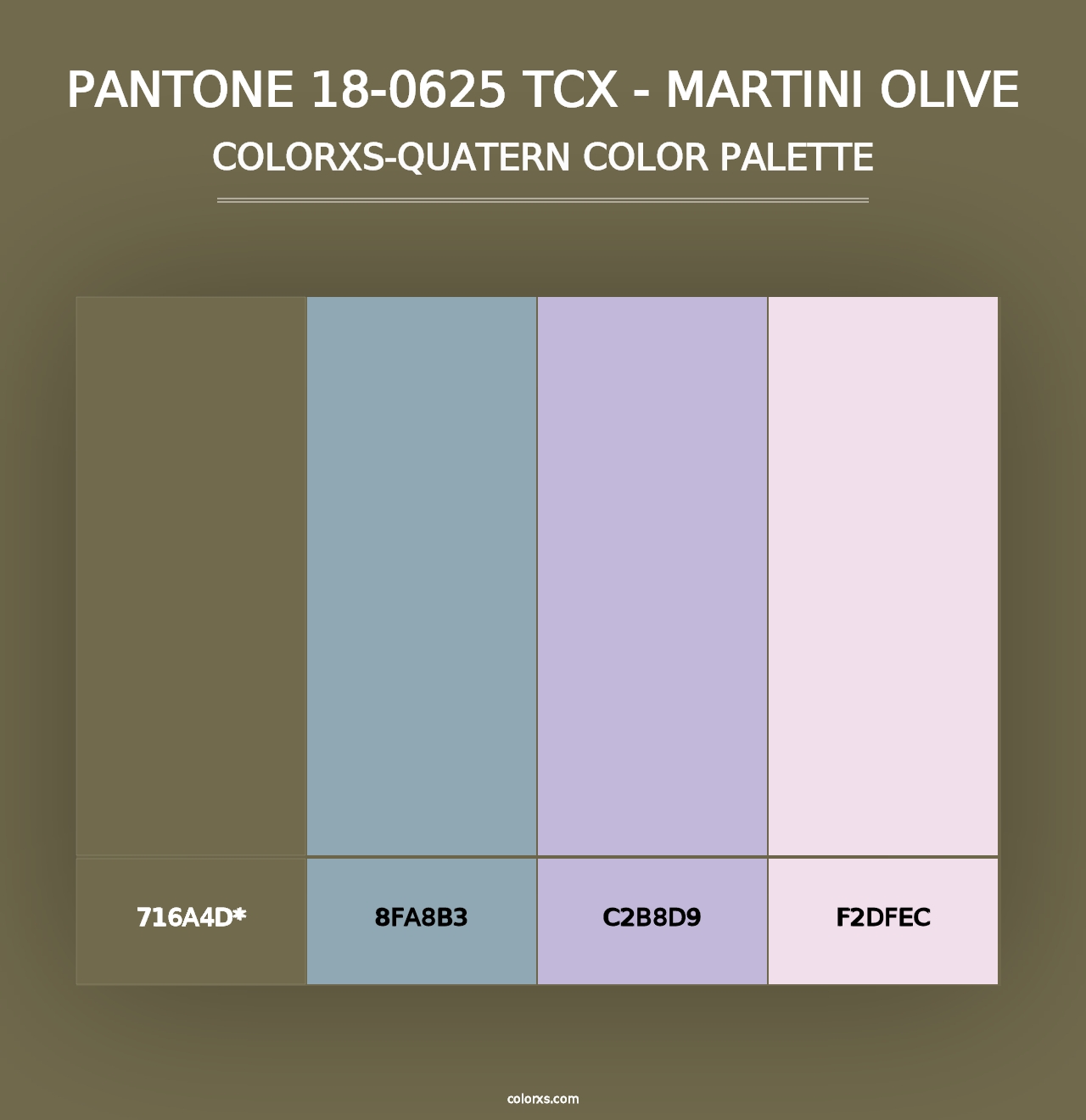 PANTONE 18-0625 TCX - Martini Olive - Colorxs Quad Palette