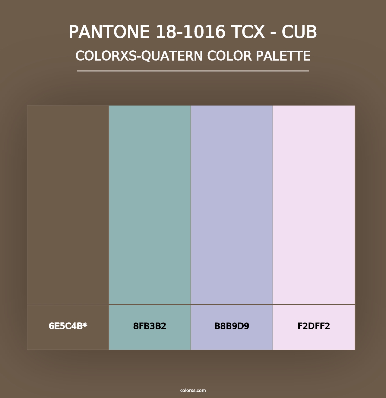 PANTONE 18-1016 TCX - Cub - Colorxs Quad Palette