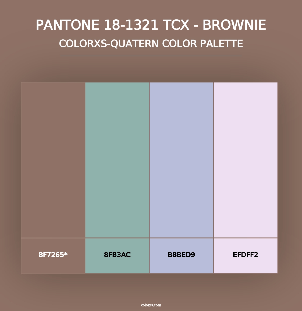 PANTONE 18-1321 TCX - Brownie - Colorxs Quad Palette