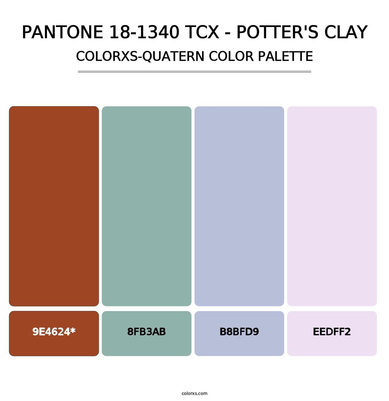 PANTONE 18-1340 TCX - Potter's Clay - Colorxs Quad Palette