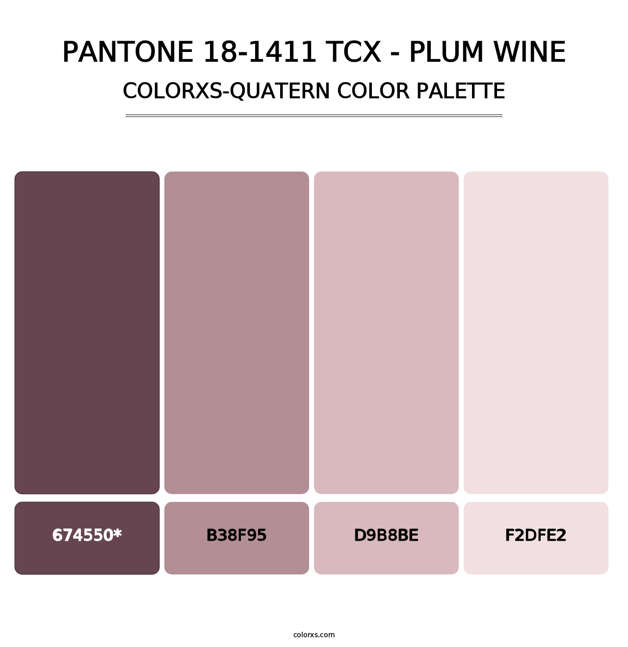 PANTONE 18-1411 TCX - Plum Wine - Colorxs Quad Palette