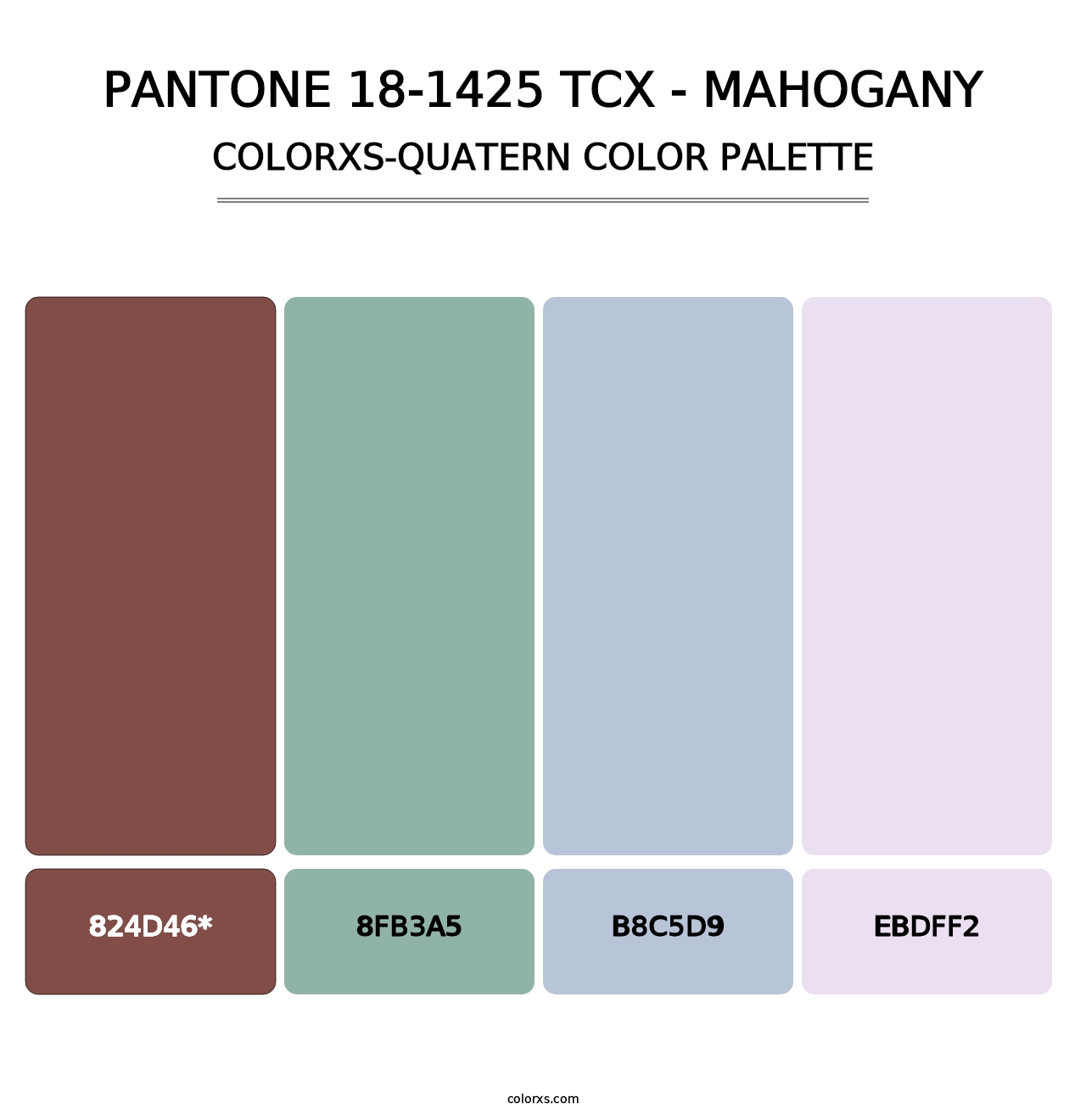 PANTONE 18-1425 TCX - Mahogany - Colorxs Quad Palette