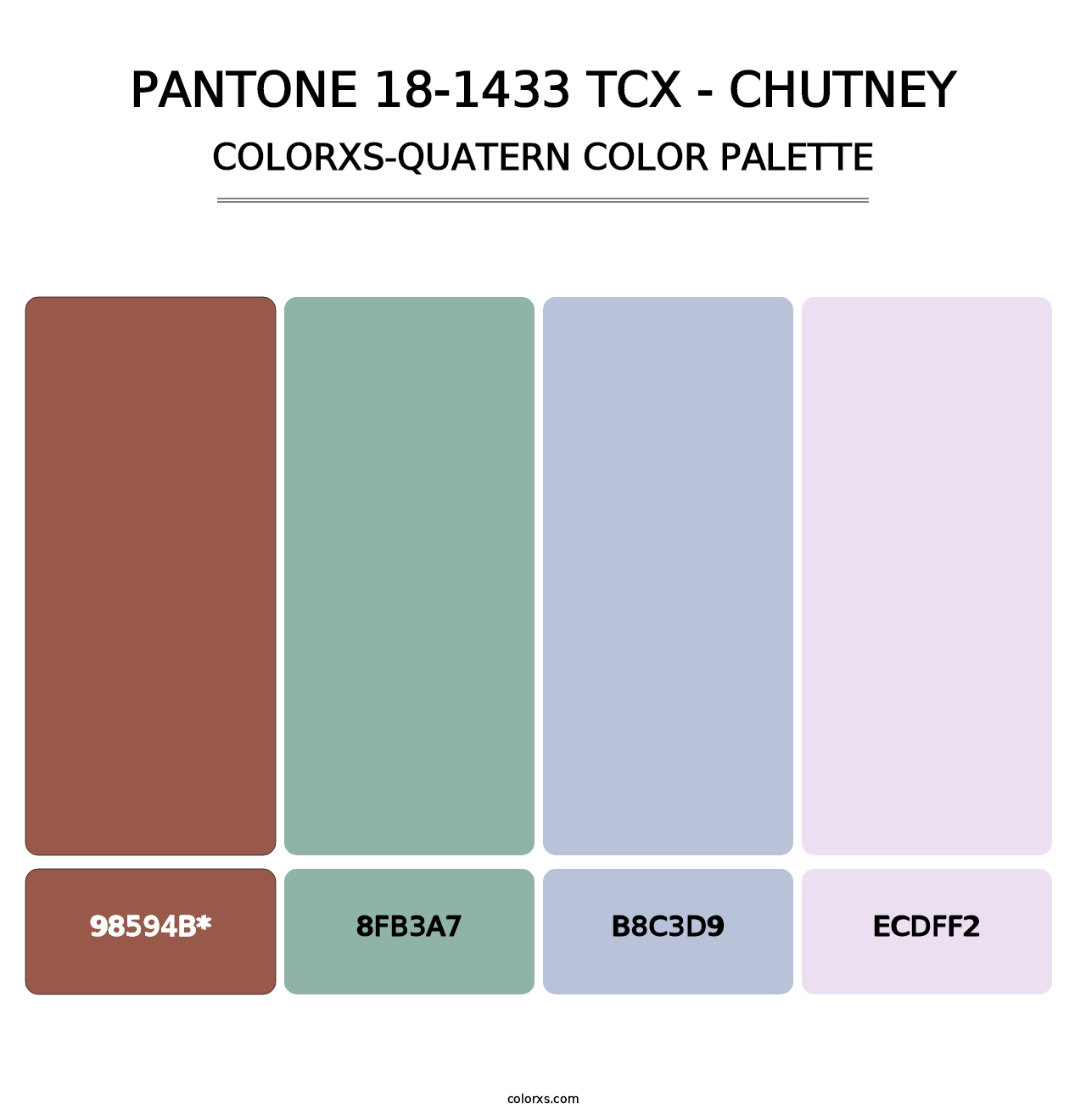 PANTONE 18-1433 TCX - Chutney - Colorxs Quad Palette