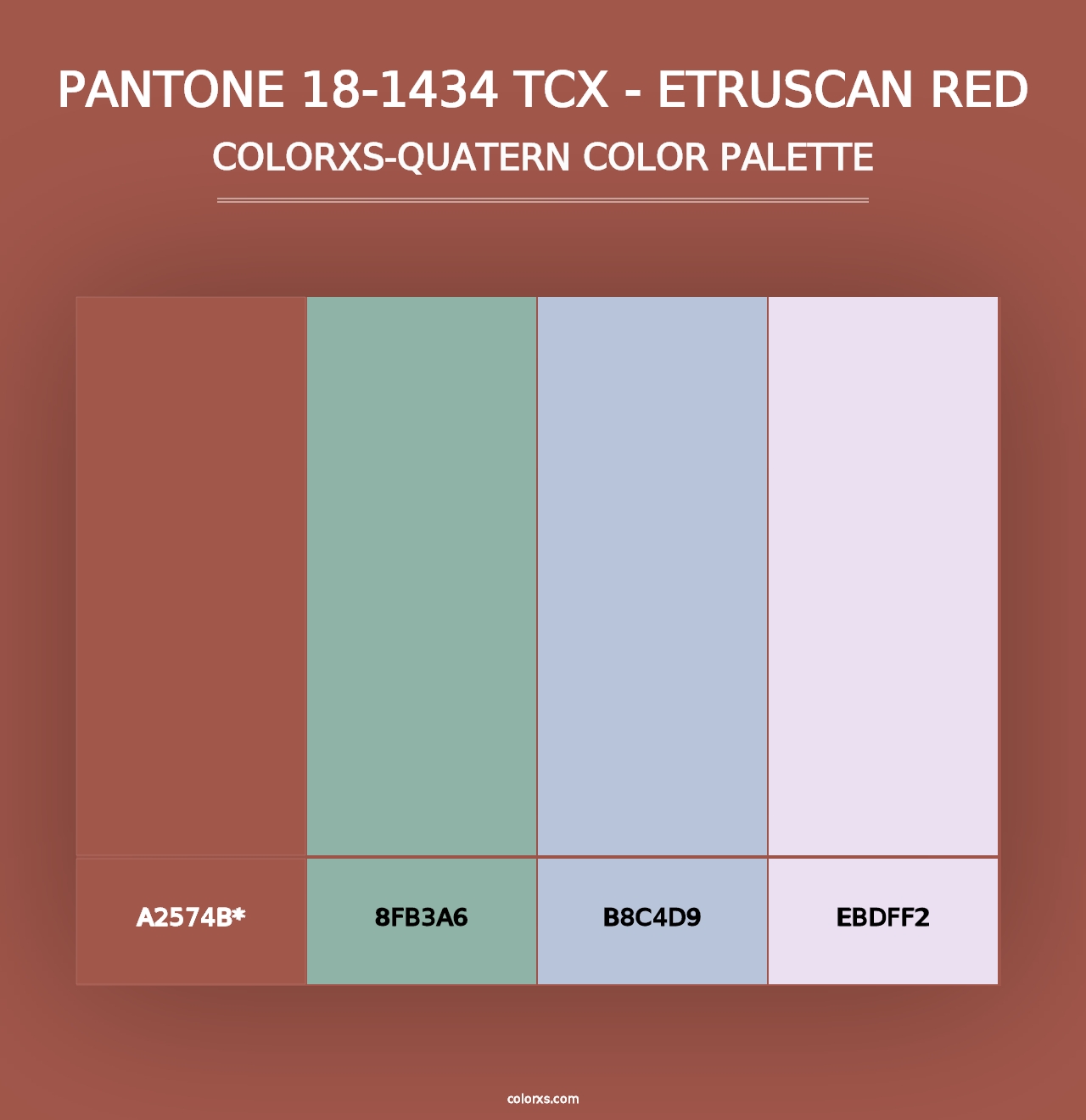 PANTONE 18-1434 TCX - Etruscan Red - Colorxs Quad Palette