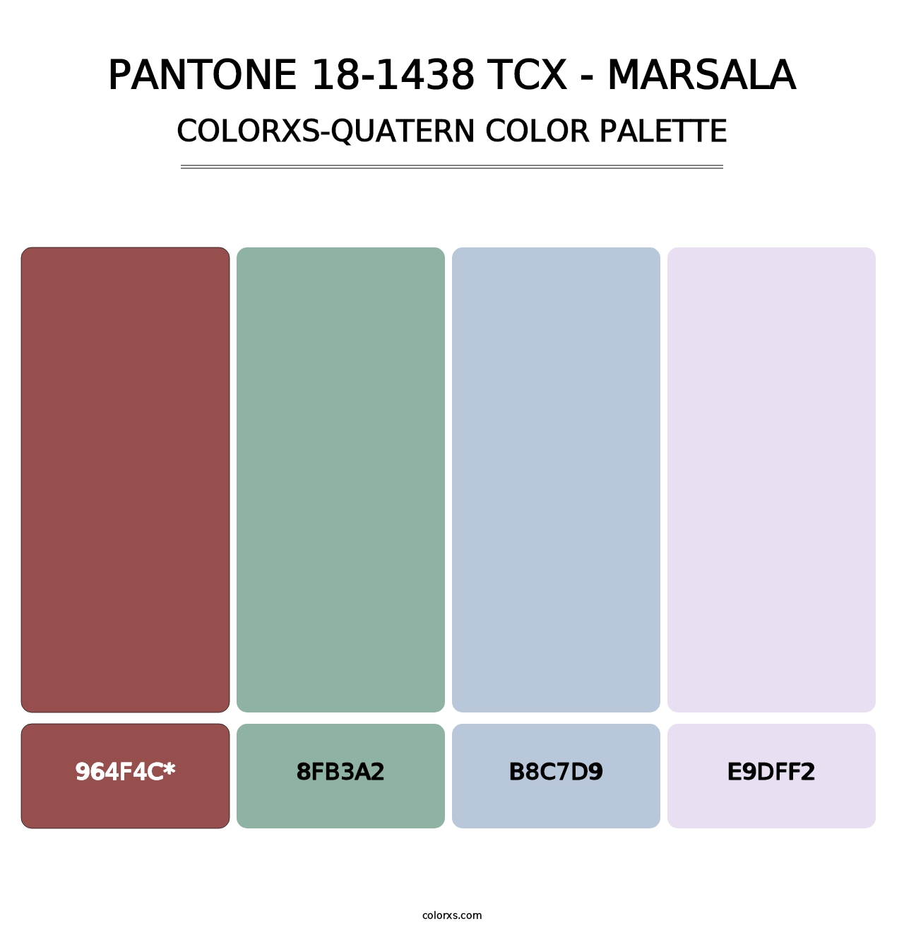 PANTONE 18-1438 TCX - Marsala - Colorxs Quad Palette