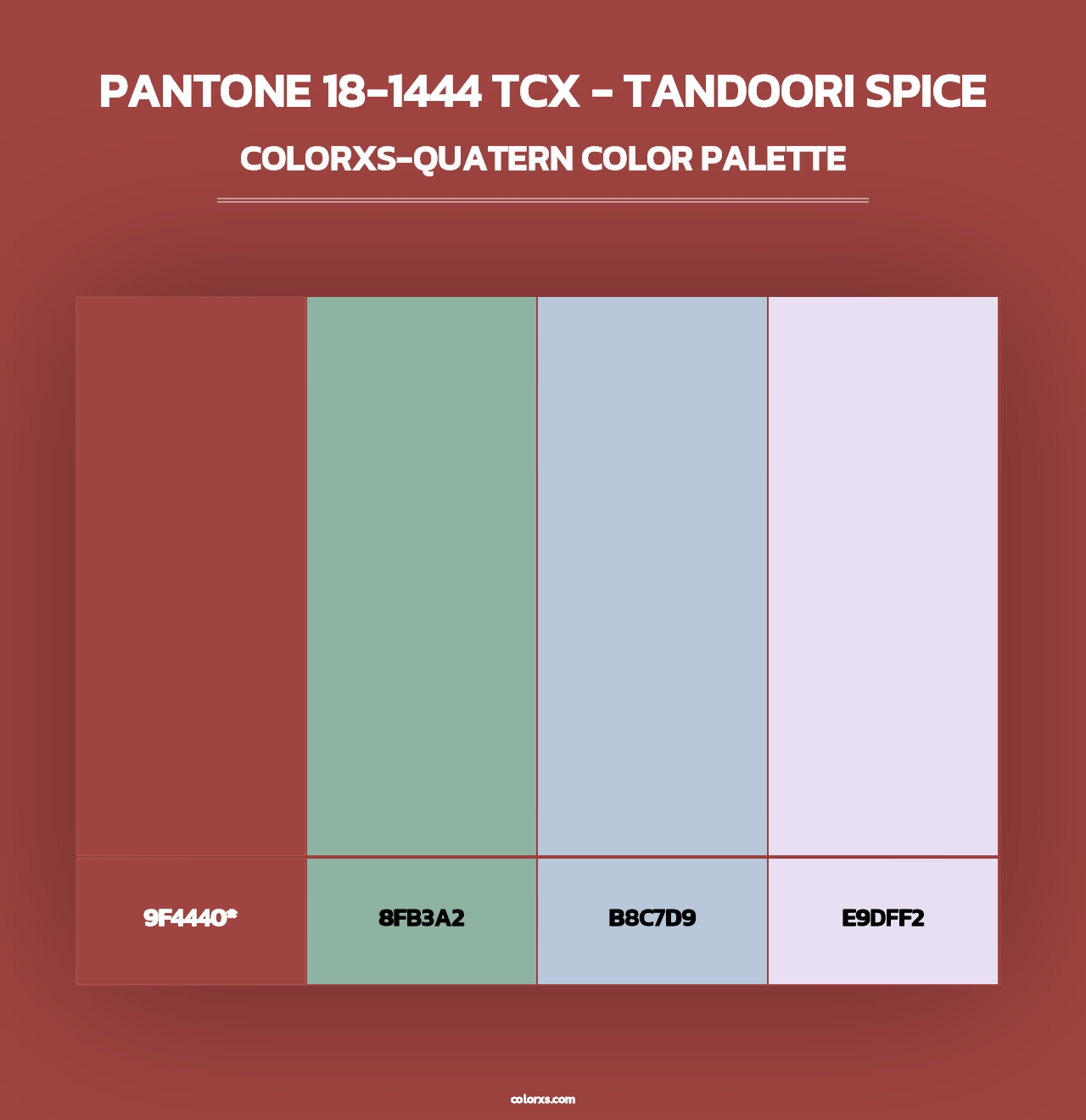 PANTONE 18-1444 TCX - Tandoori Spice - Colorxs Quad Palette