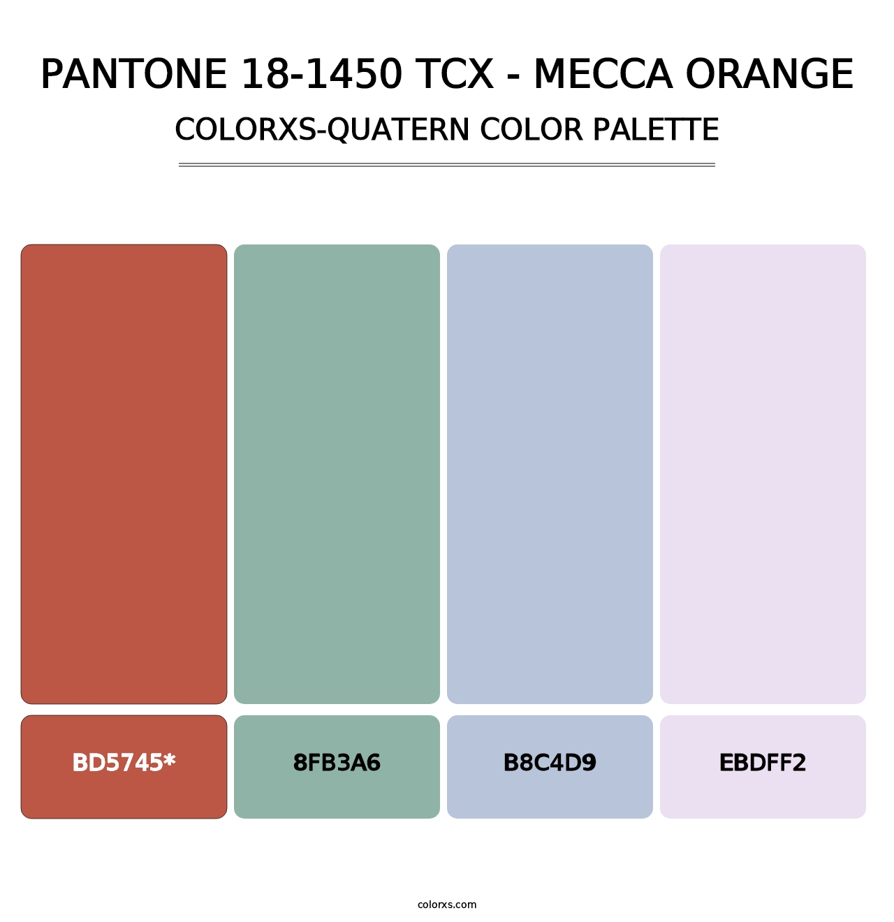 PANTONE 18-1450 TCX - Mecca Orange - Colorxs Quad Palette