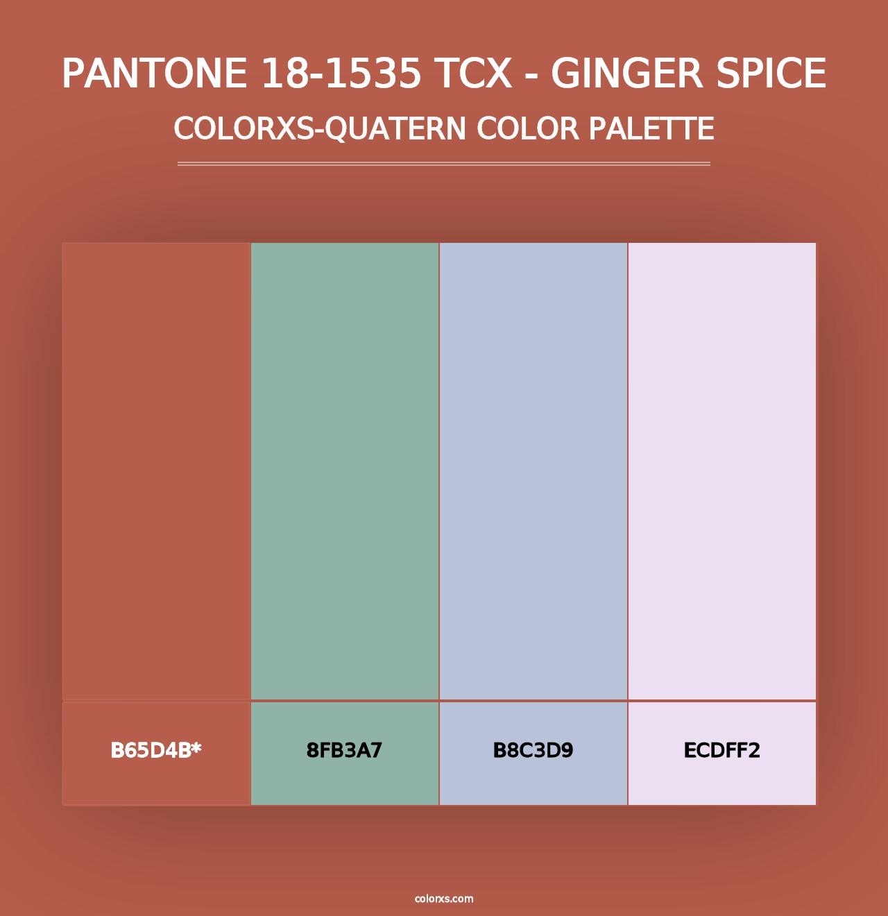 PANTONE 18-1535 TCX - Ginger Spice - Colorxs Quad Palette