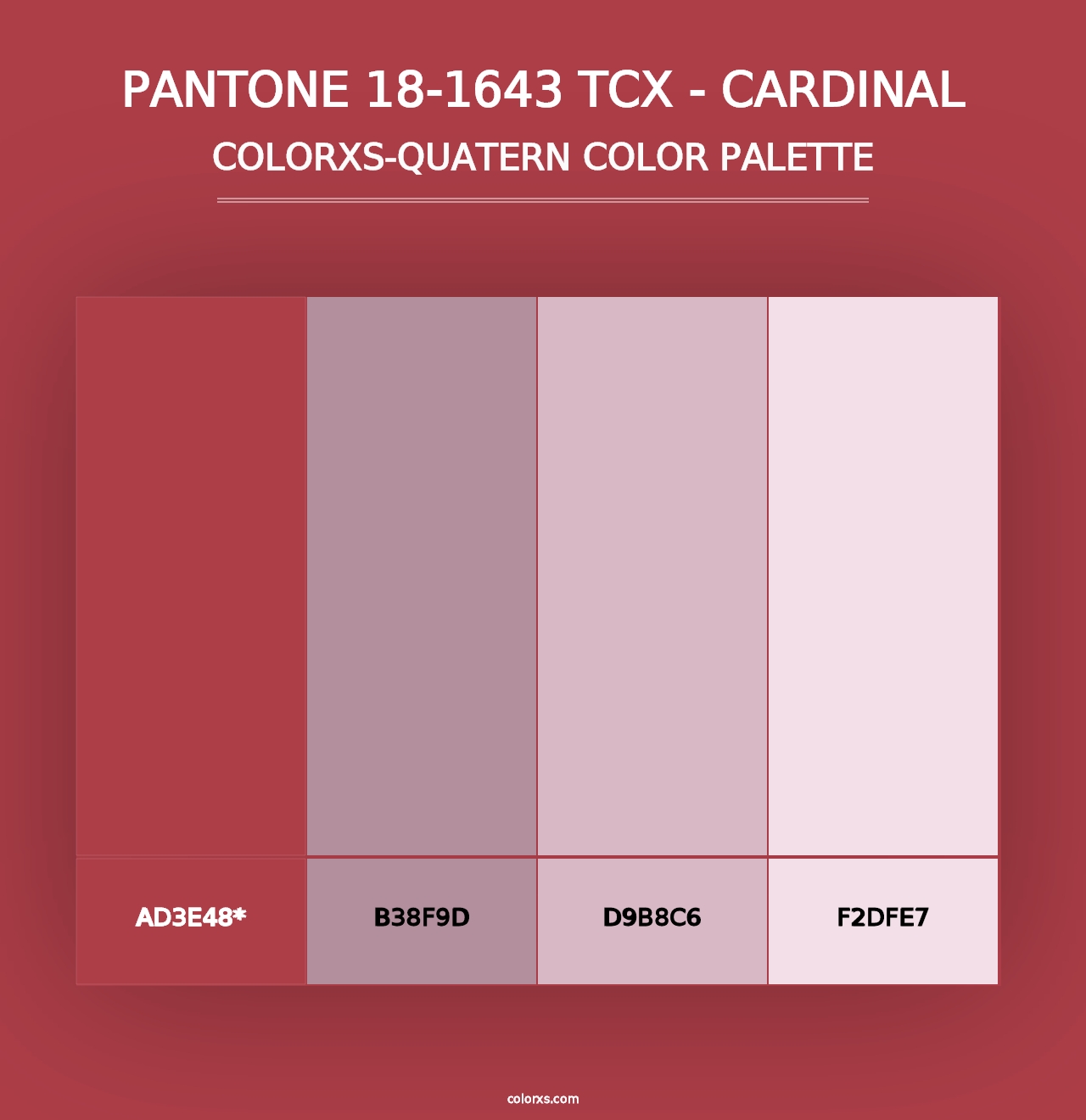 PANTONE 18-1643 TCX - Cardinal - Colorxs Quad Palette