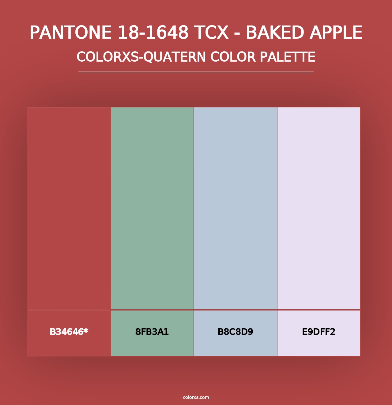 PANTONE 18-1648 TCX - Baked Apple - Colorxs Quad Palette