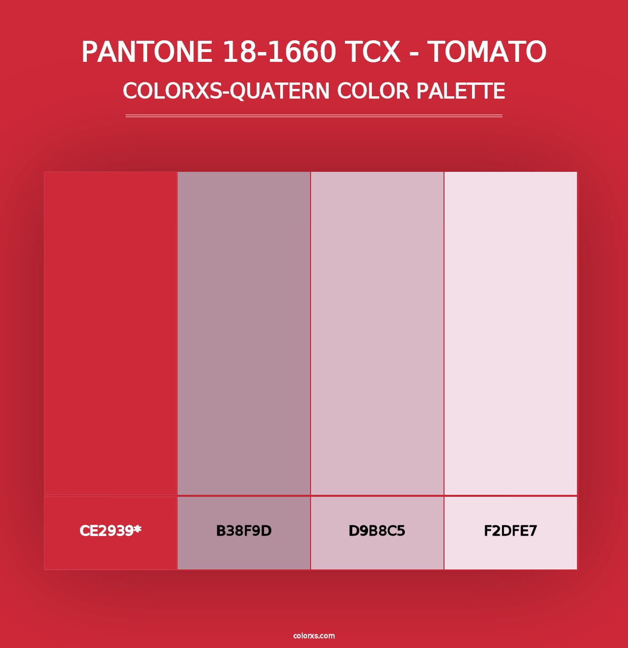 PANTONE 18-1660 TCX - Tomato - Colorxs Quad Palette