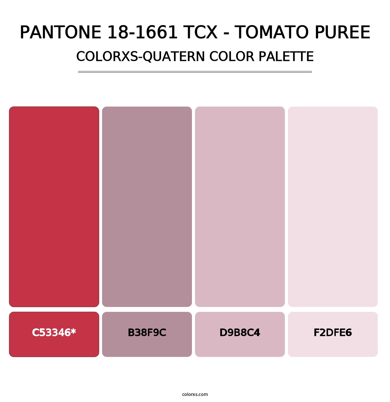 PANTONE 18-1661 TCX - Tomato Puree - Colorxs Quad Palette