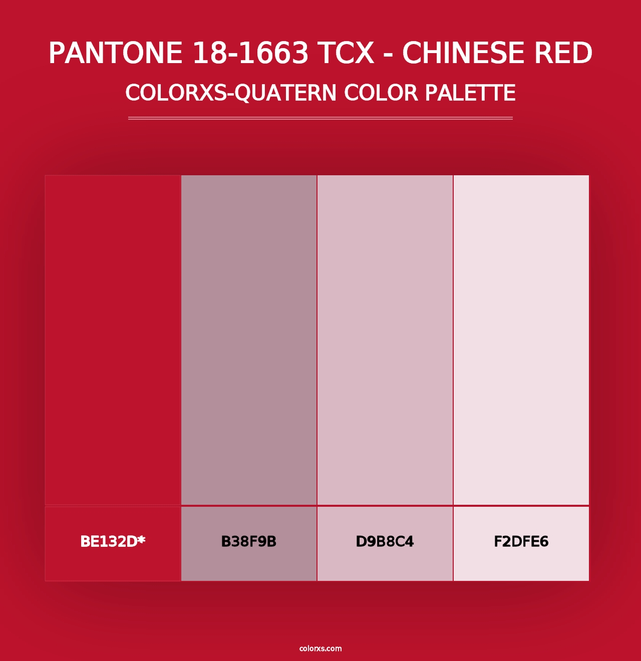 PANTONE 18-1663 TCX - Chinese Red - Colorxs Quad Palette