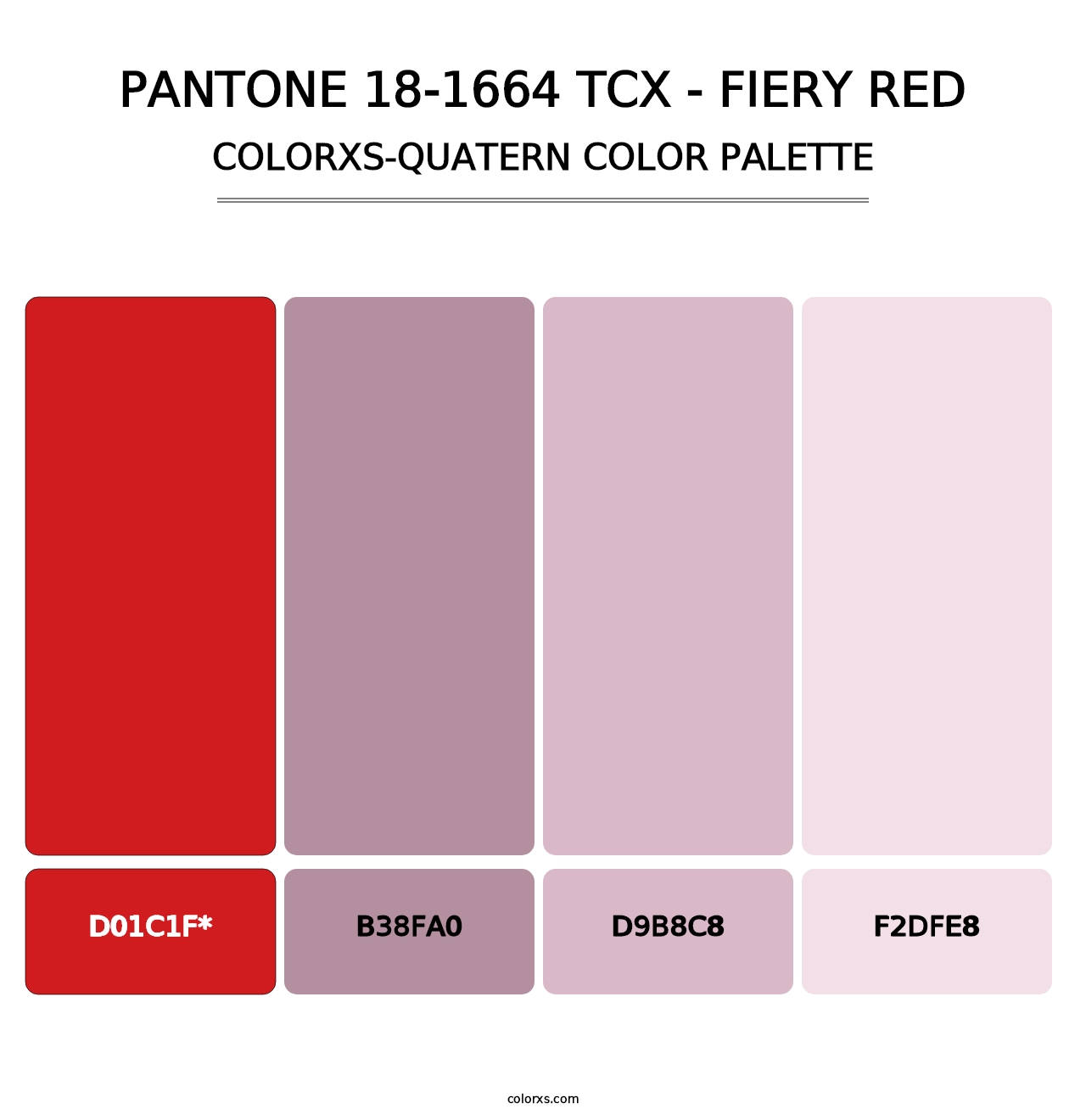 PANTONE 18-1664 TCX - Fiery Red - Colorxs Quad Palette