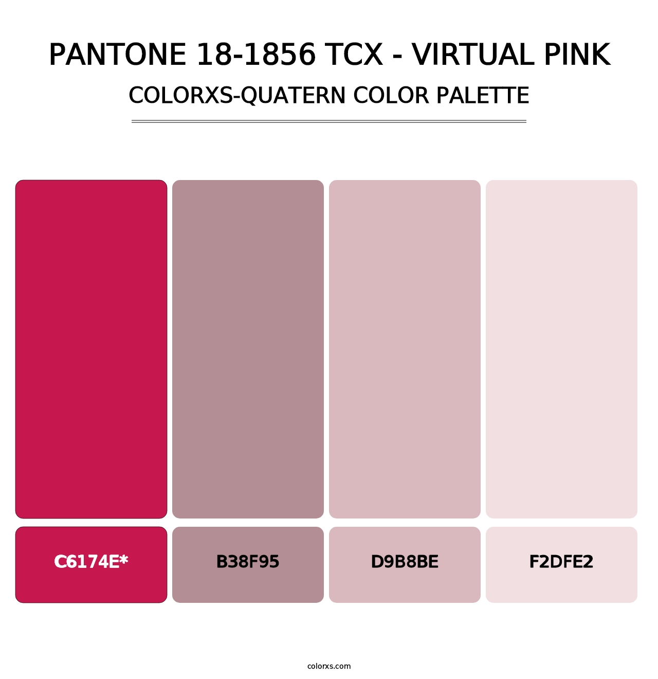 PANTONE 18-1856 TCX - Virtual Pink - Colorxs Quad Palette