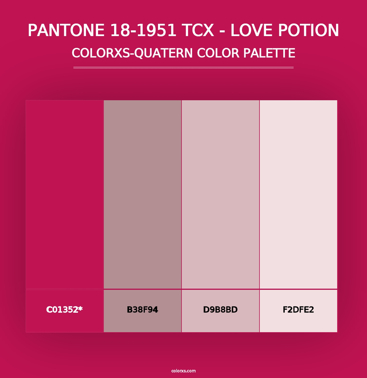 PANTONE 18-1951 TCX - Love Potion - Colorxs Quad Palette