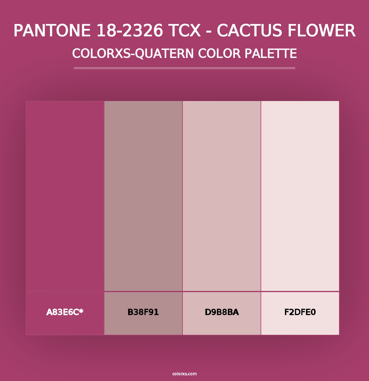 PANTONE 18-2326 TCX - Cactus Flower - Colorxs Quad Palette