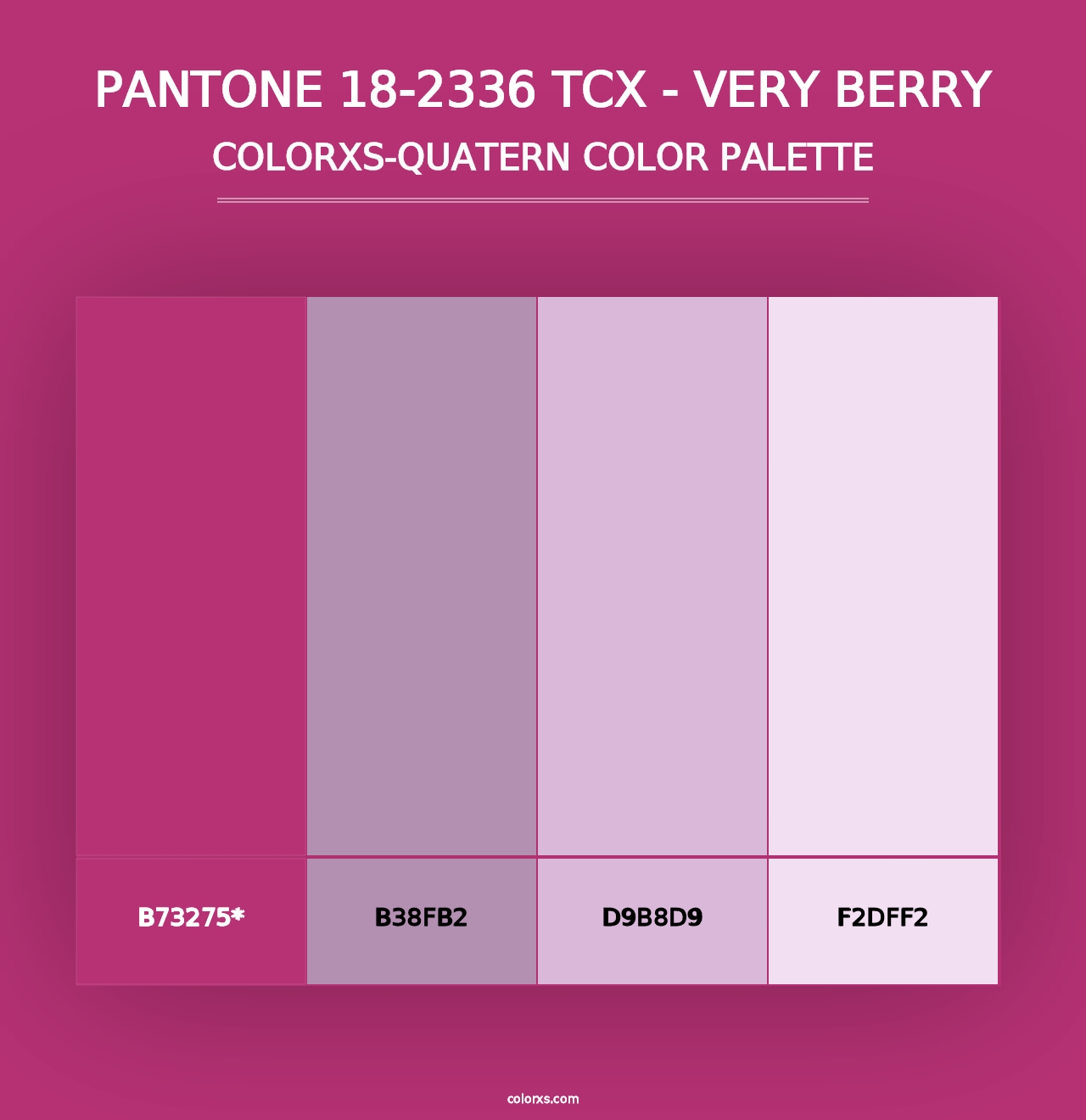 PANTONE 18-2336 TCX - Very Berry - Colorxs Quad Palette