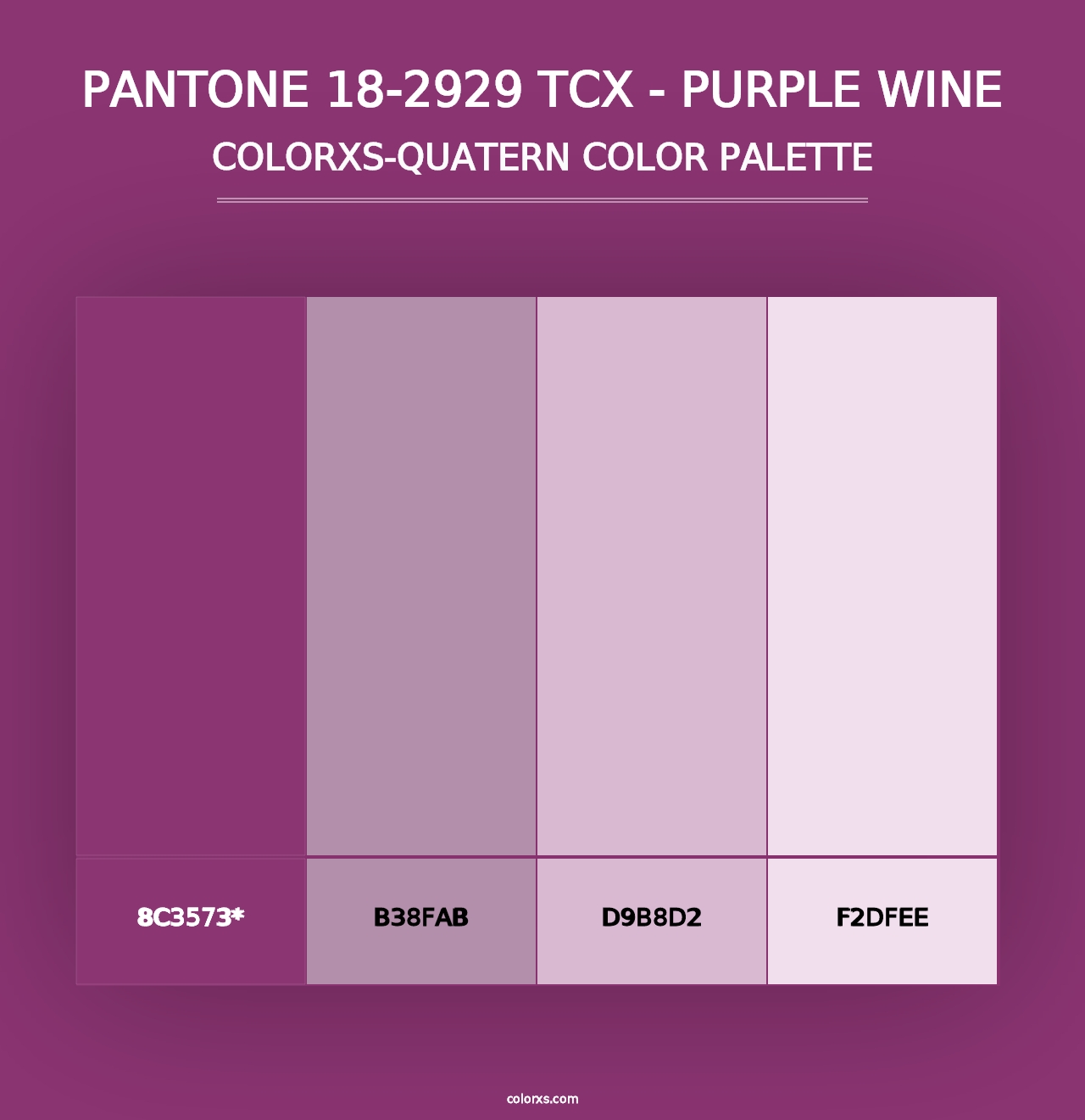 PANTONE 18-2929 TCX - Purple Wine - Colorxs Quad Palette