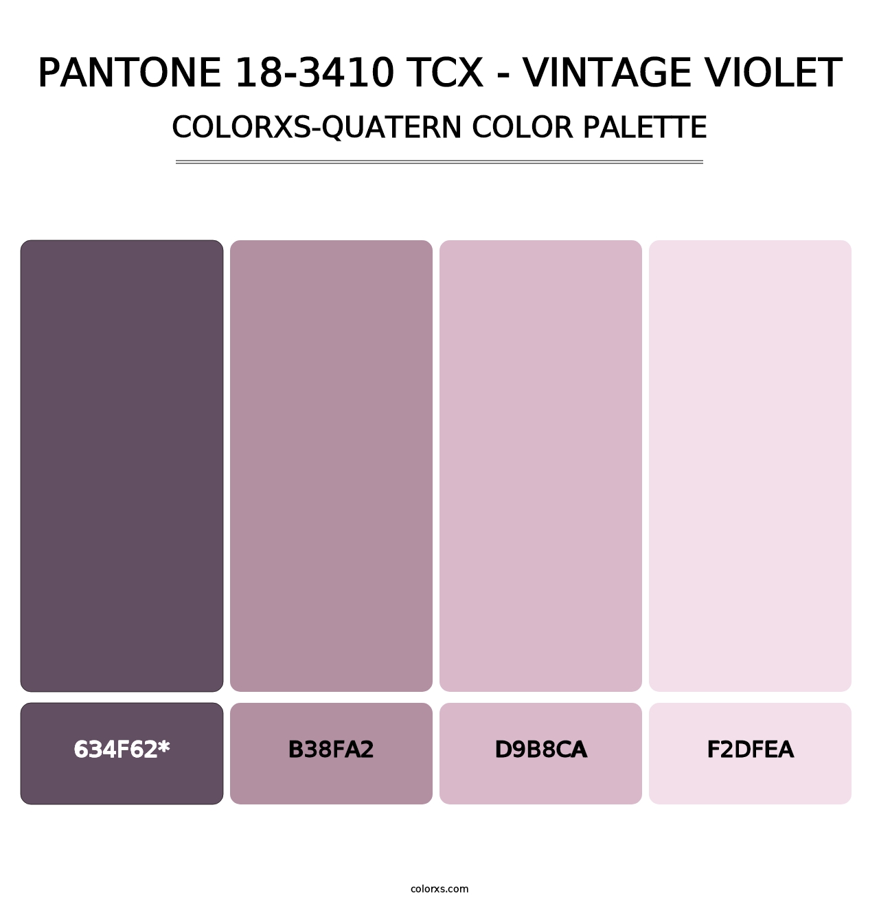 PANTONE 18-3410 TCX - Vintage Violet - Colorxs Quad Palette