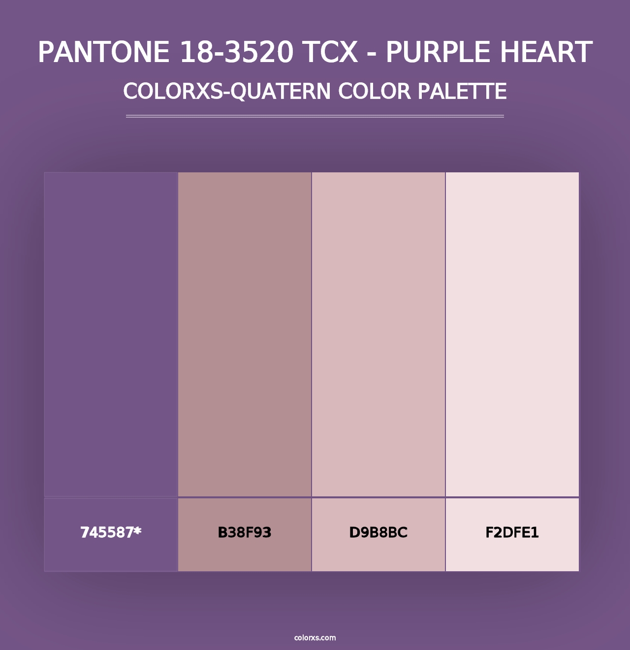 PANTONE 18-3520 TCX - Purple Heart - Colorxs Quad Palette