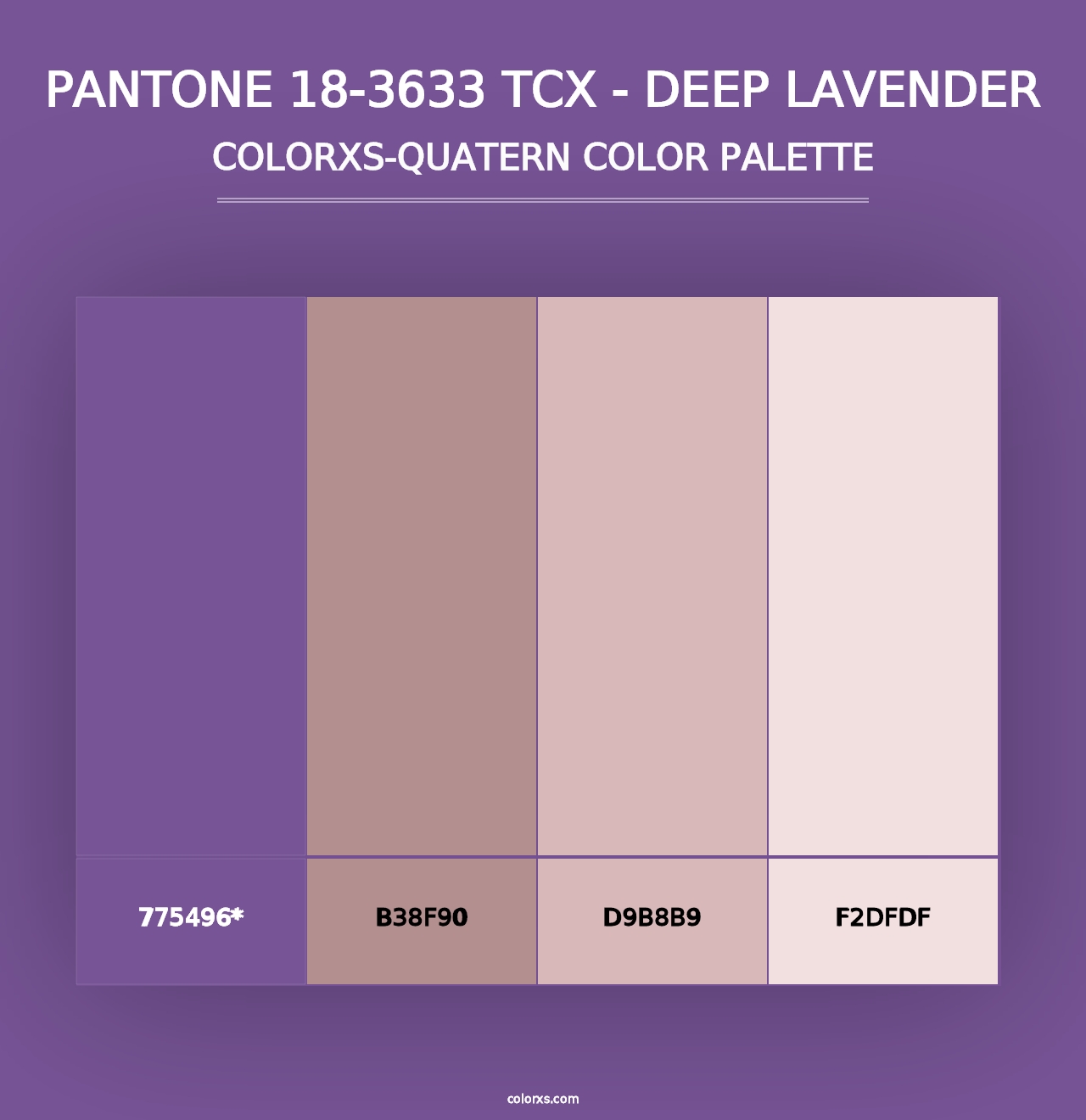 PANTONE 18-3633 TCX - Deep Lavender - Colorxs Quad Palette