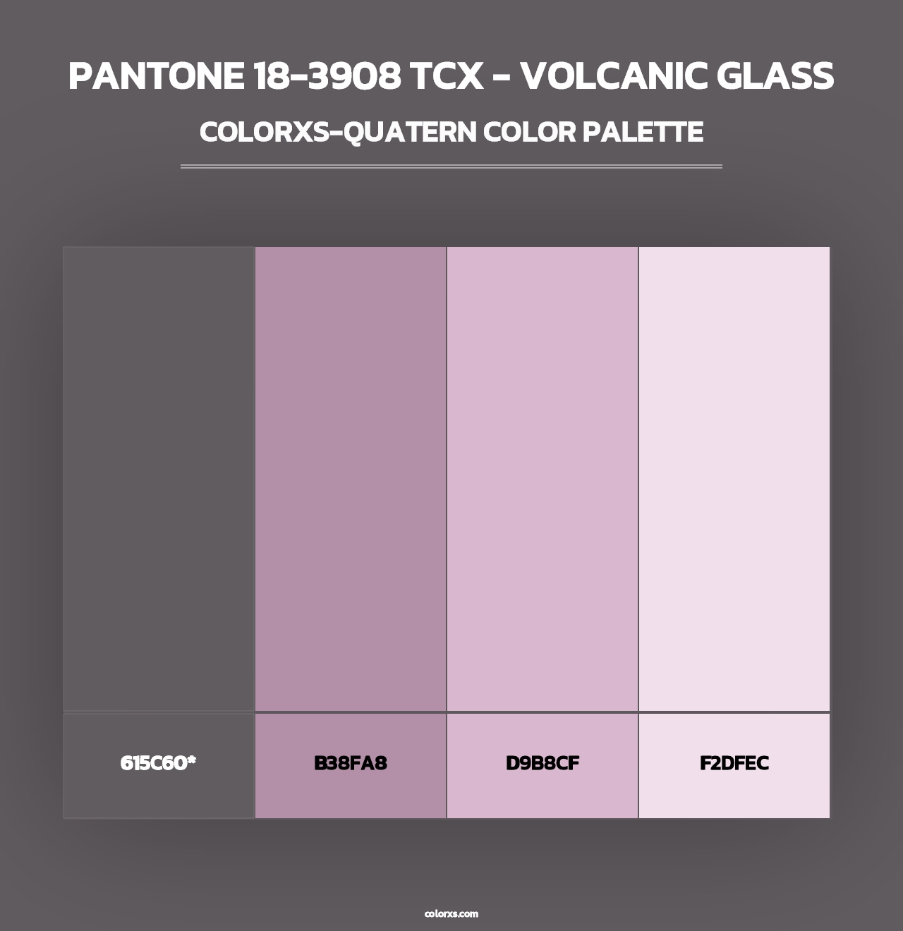 PANTONE 18-3908 TCX - Volcanic Glass - Colorxs Quad Palette