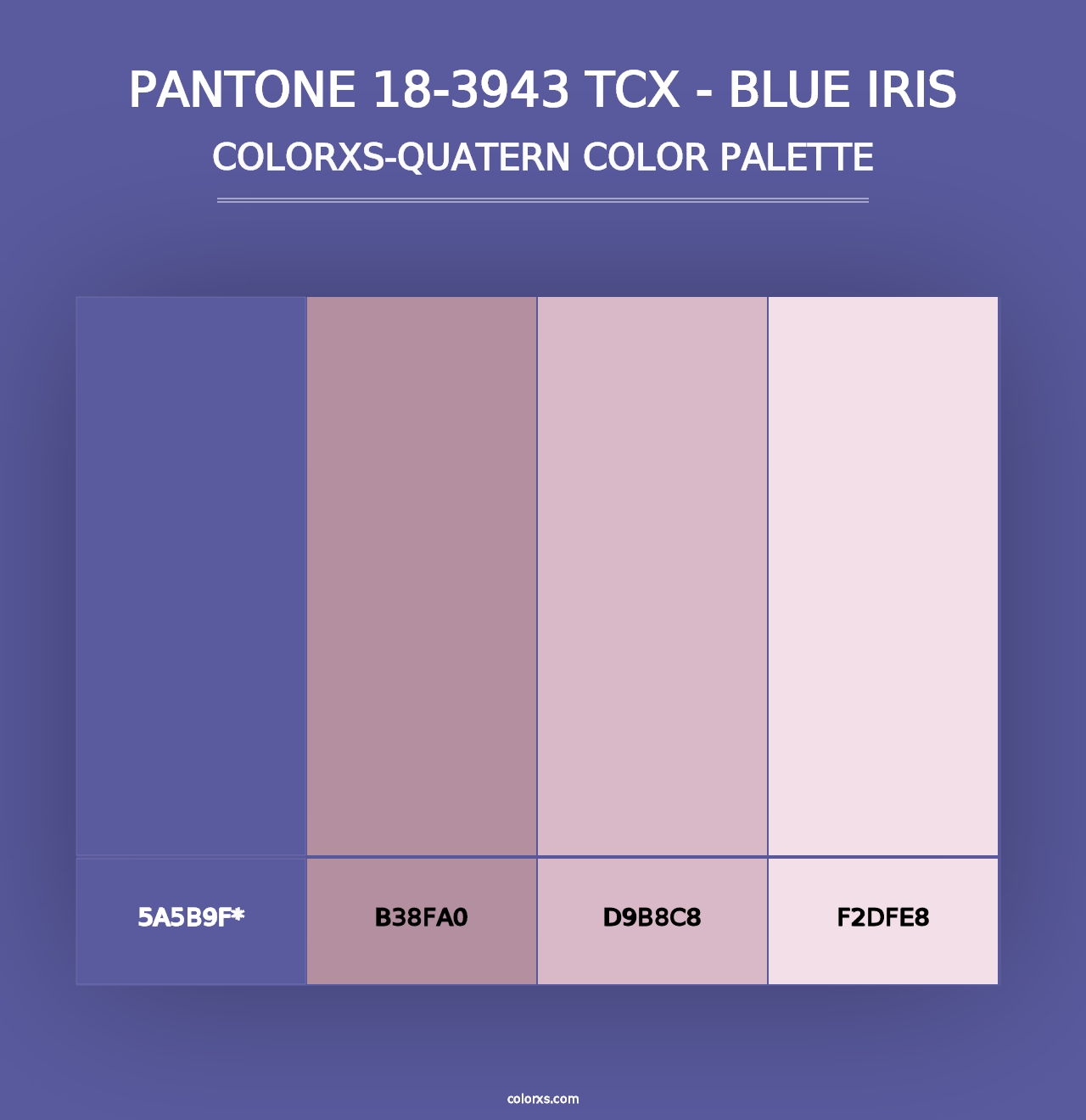 PANTONE 18-3943 TCX - Blue Iris - Colorxs Quad Palette