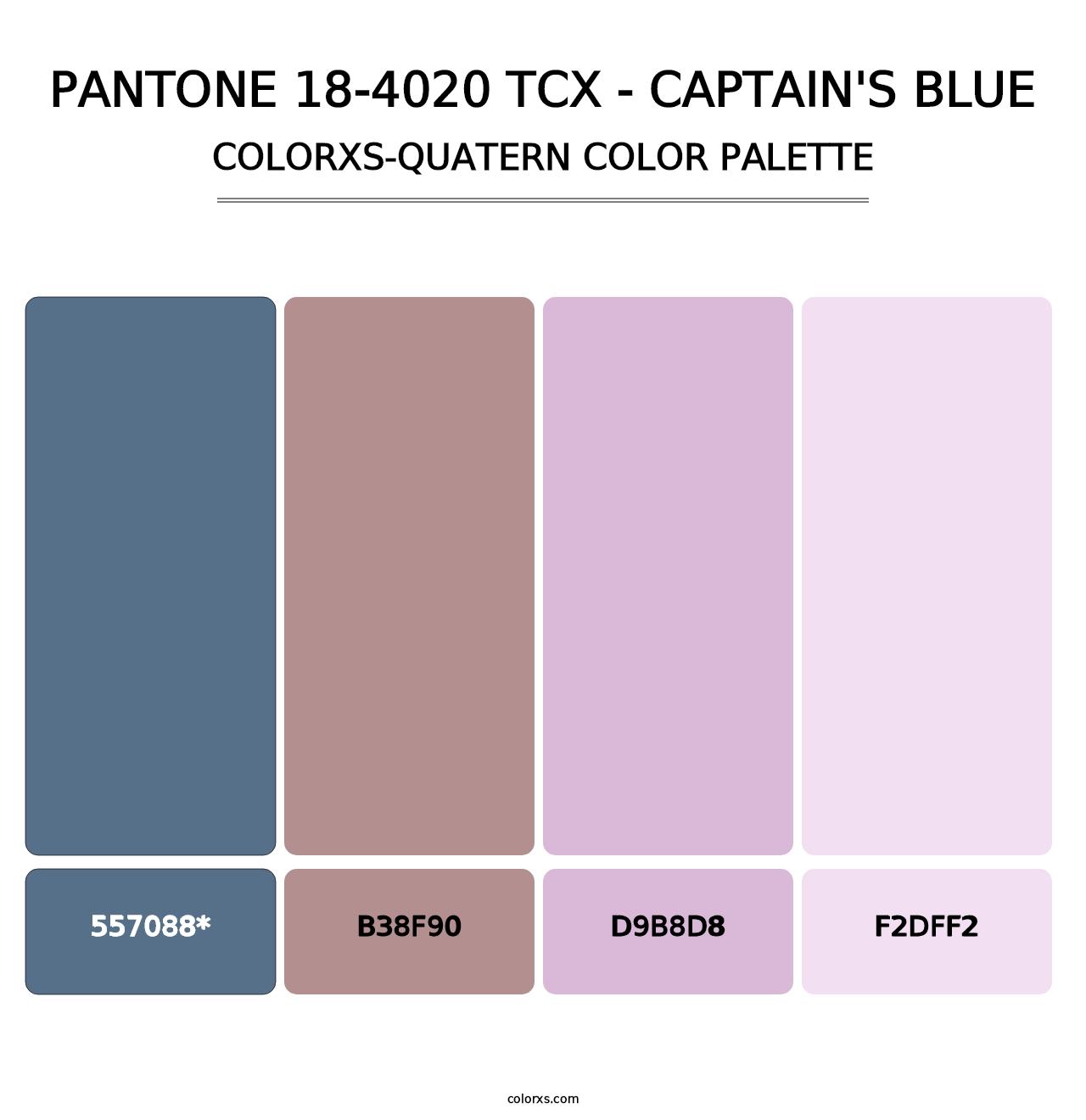 PANTONE 18-4020 TCX - Captain's Blue - Colorxs Quad Palette