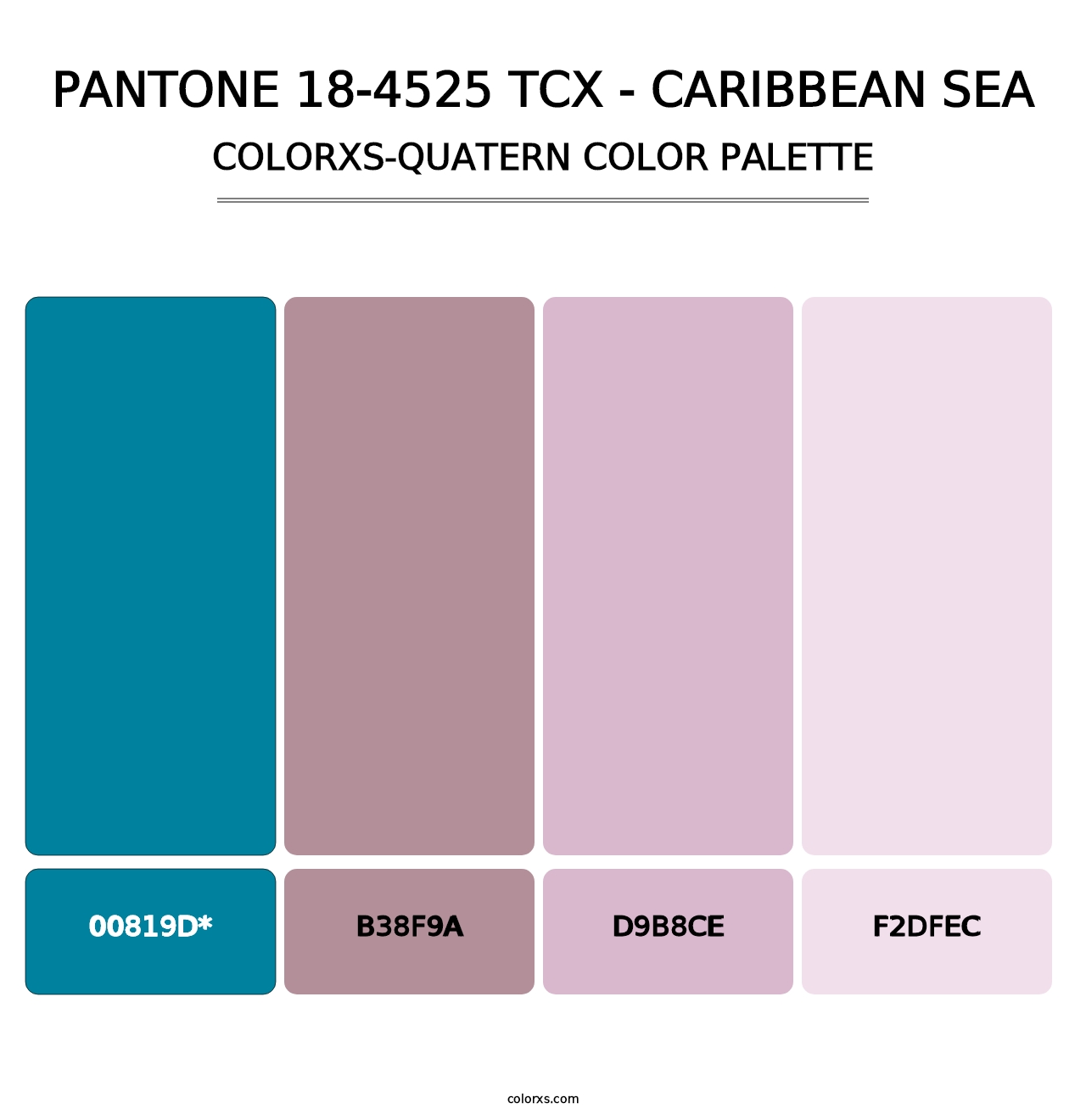 PANTONE 18-4525 TCX - Caribbean Sea - Colorxs Quad Palette