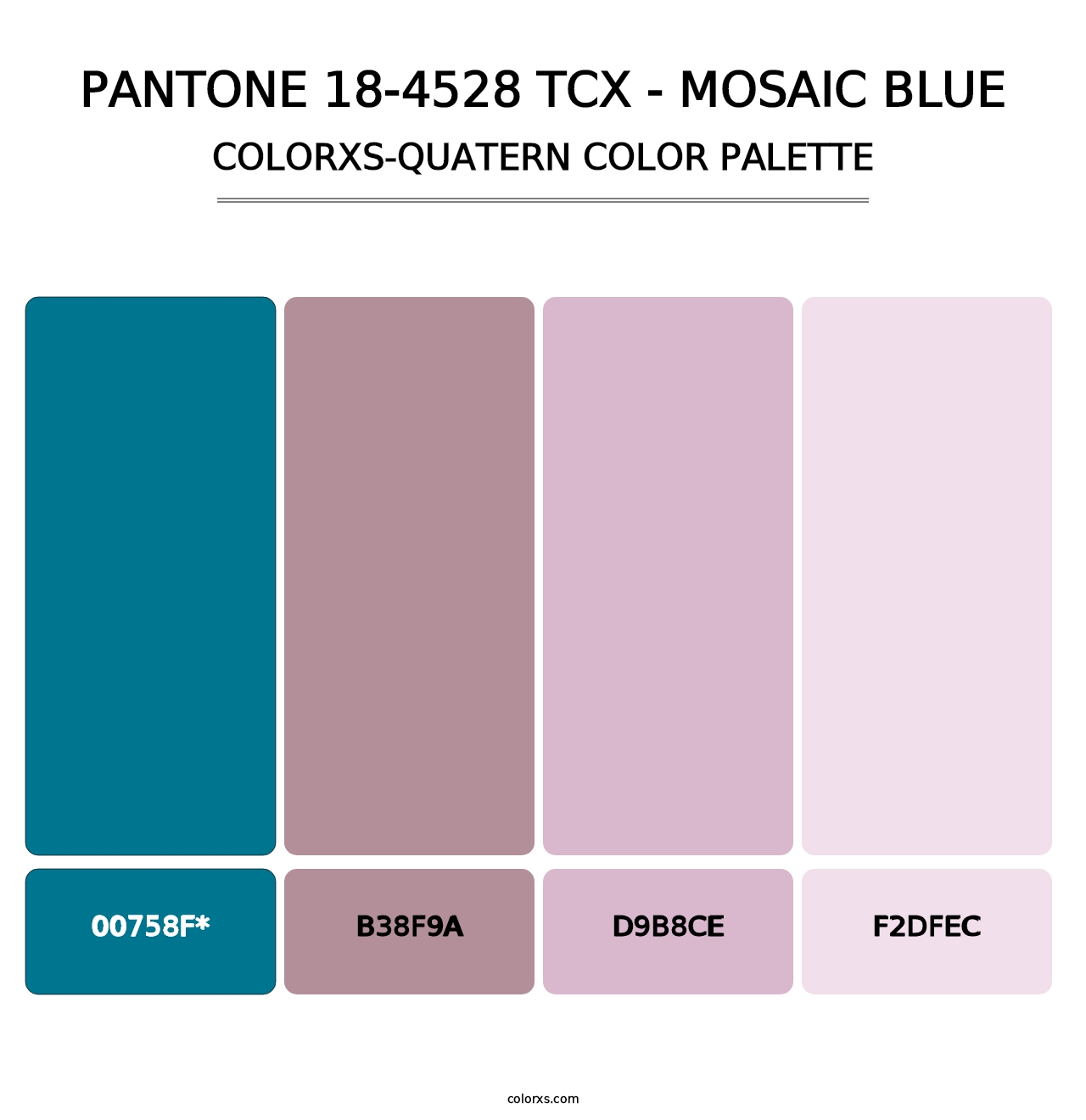 PANTONE 18-4528 TCX - Mosaic Blue - Colorxs Quad Palette